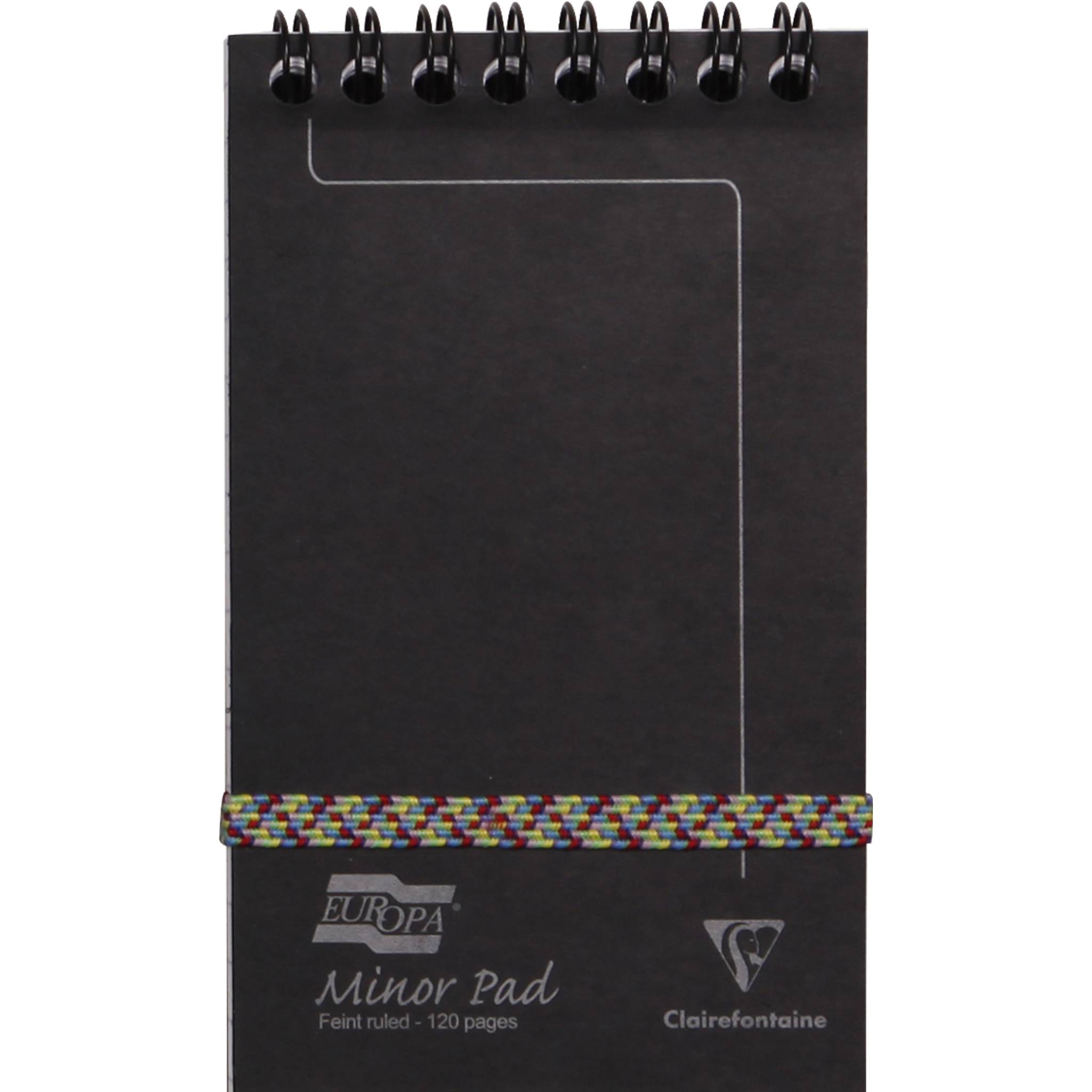 Clairefontaine 10x Block kopfseitig 7,6x12cm 60 Blatt liniert Schwarz 3012Z