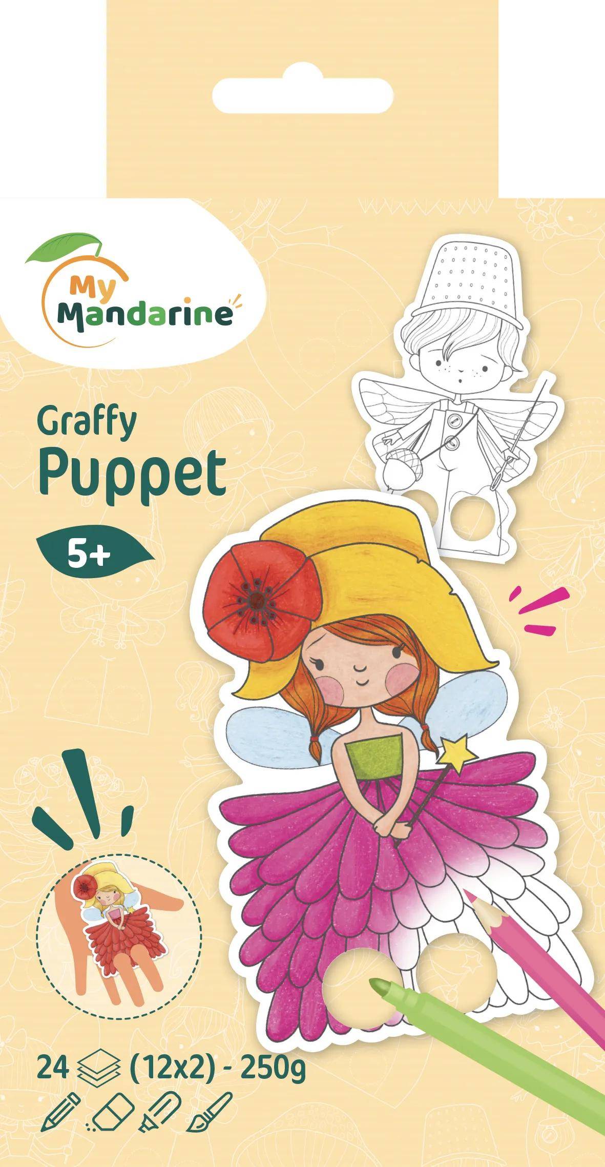 Avenue Mandarine 5x Graffy Puppet, Feen - Rosa GY007O