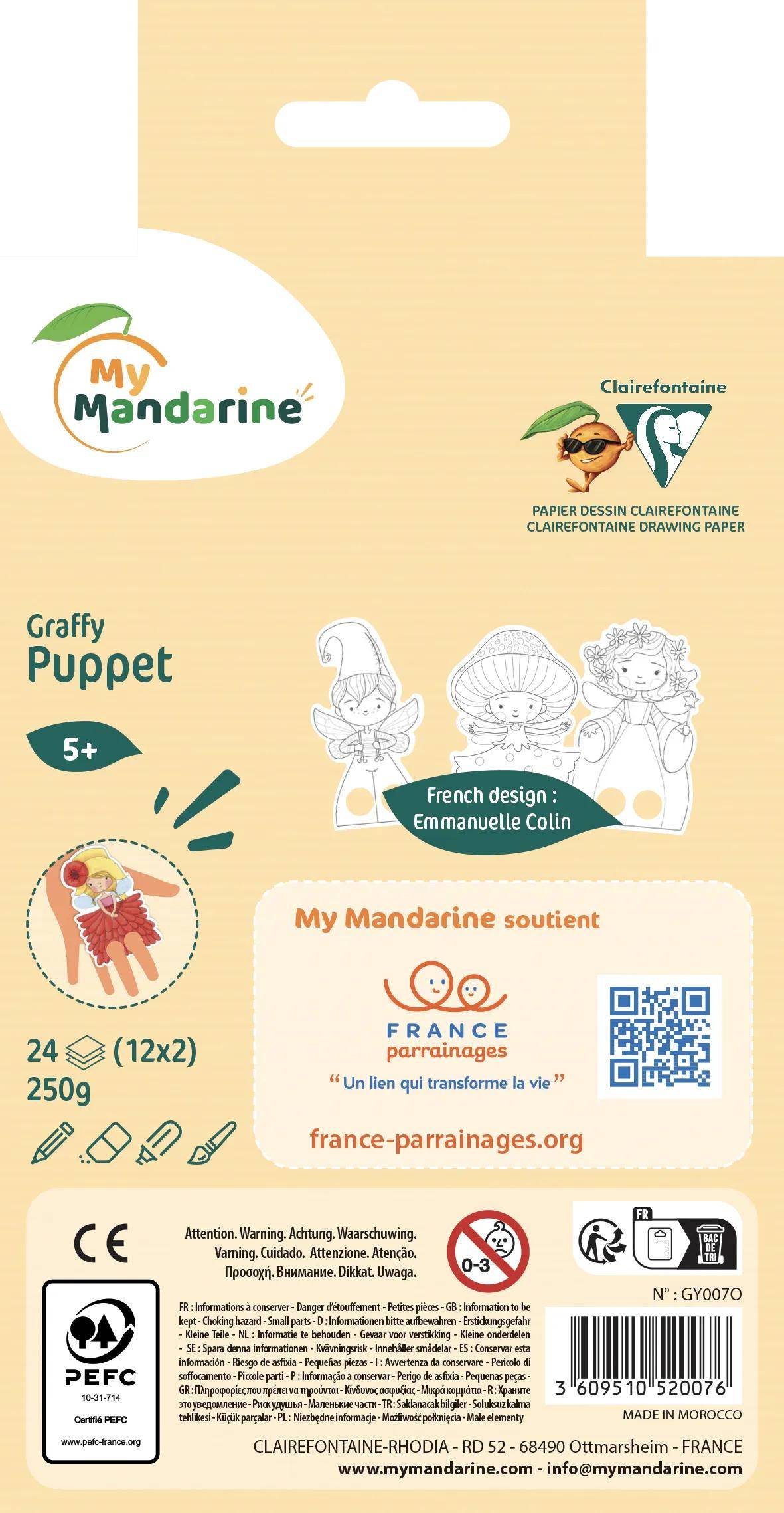 Avenue Mandarine 5x Graffy Puppet, Feen - Rosa GY007O