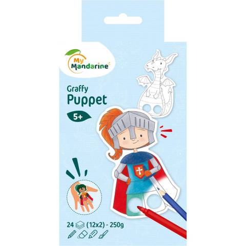 Avenue Mandarine 5x Graffy Puppet, Drachen und Ritter - Gelb GY009O