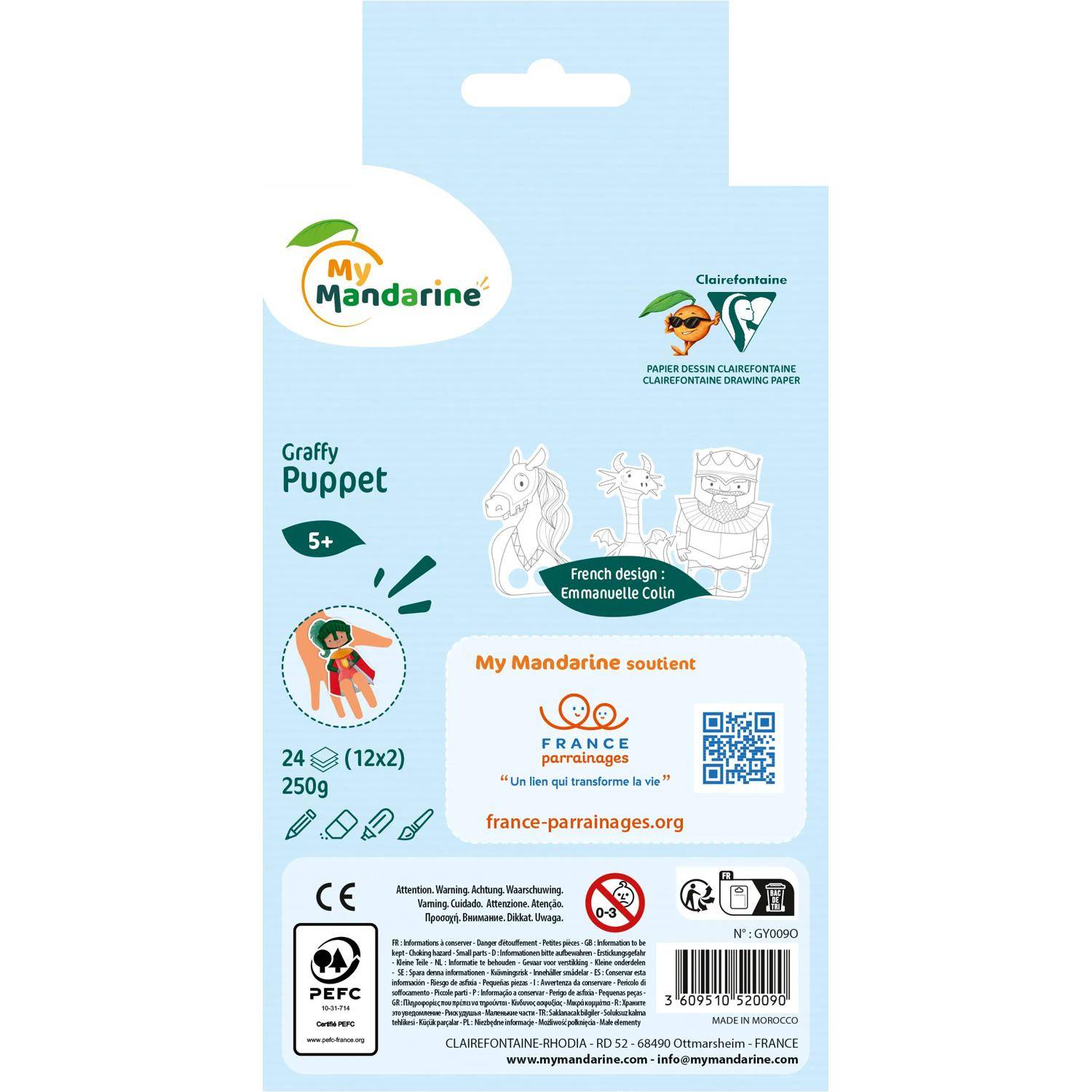 Avenue Mandarine 5x Graffy Puppet, Drachen und Ritter - Gelb GY009O