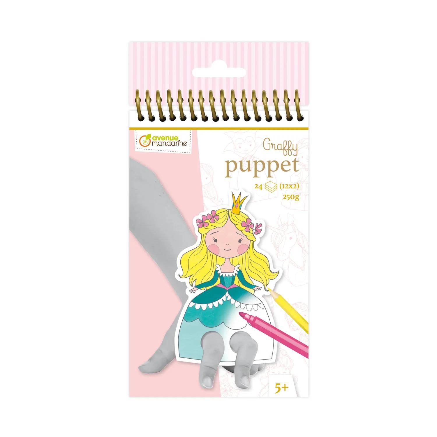 Avenue Mandarine 5x Graffy Puppet, Prinz und Prinzessin - Blau GY008O