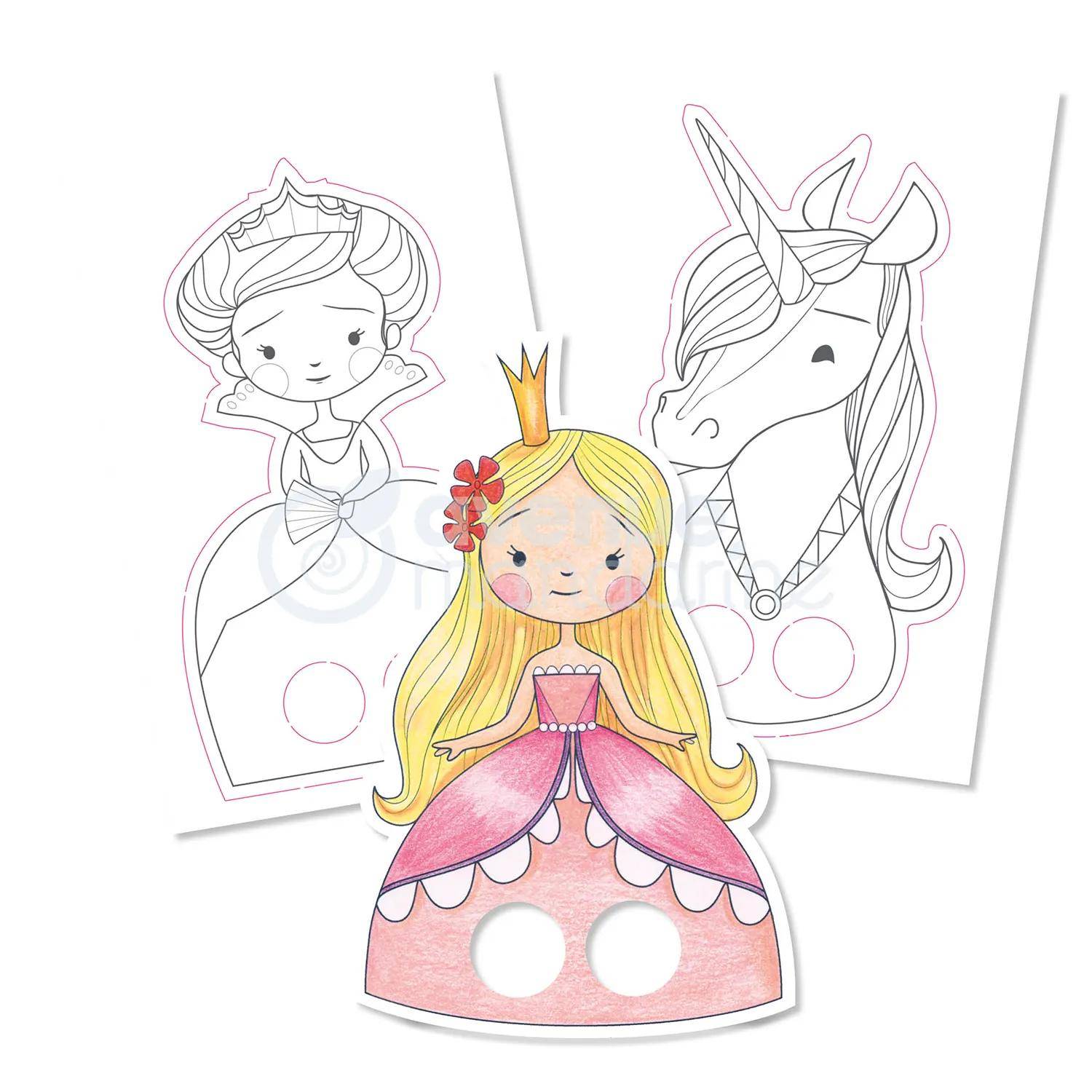 Avenue Mandarine 5x Graffy Puppet, Prinz und Prinzessin - Blau GY008O