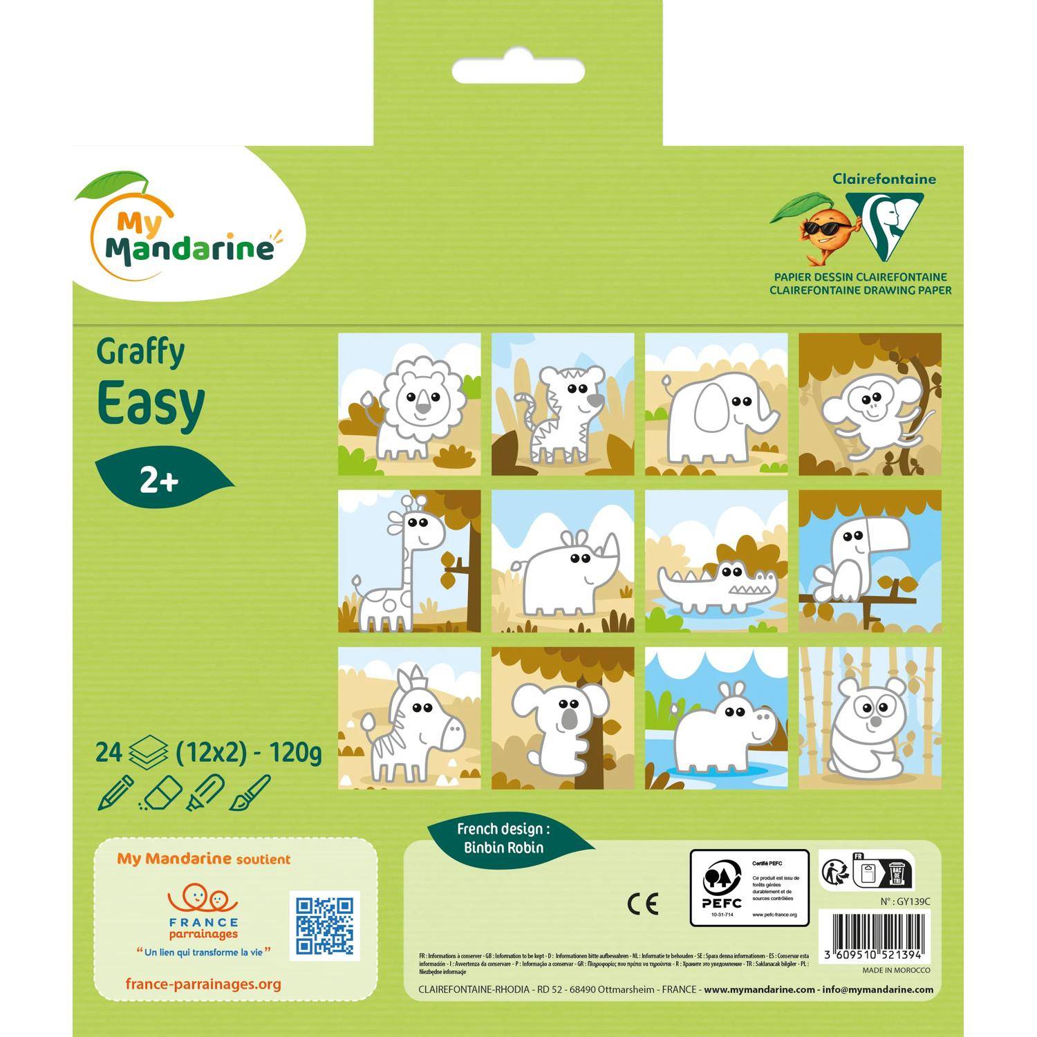 Avenue Mandarine 5x Graffy Easy, Wildtiere - Grün GY139C