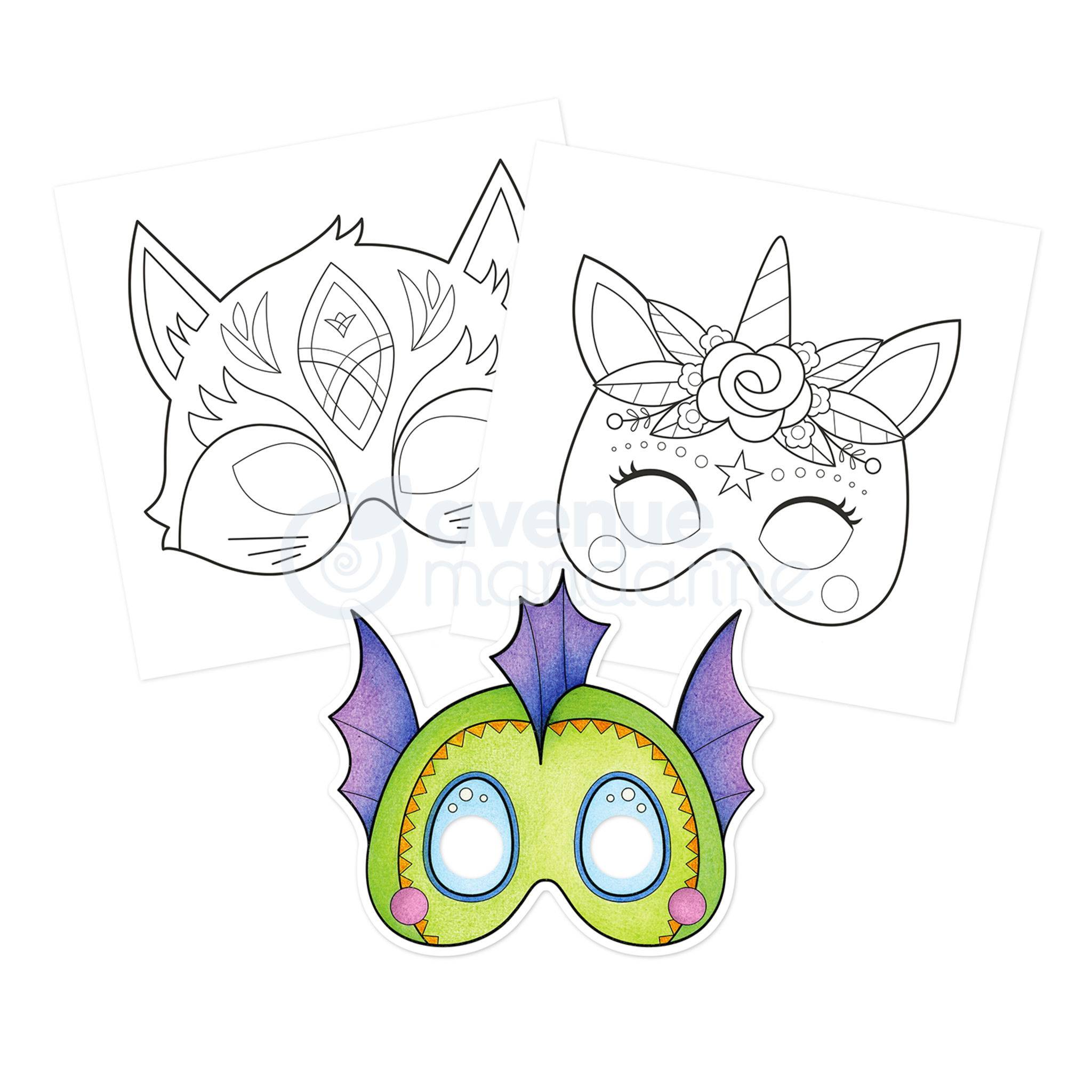 Avenue Mandarine 5x Graffy Pop Mask, Fantastische Tierwesen - Violett GY138C
