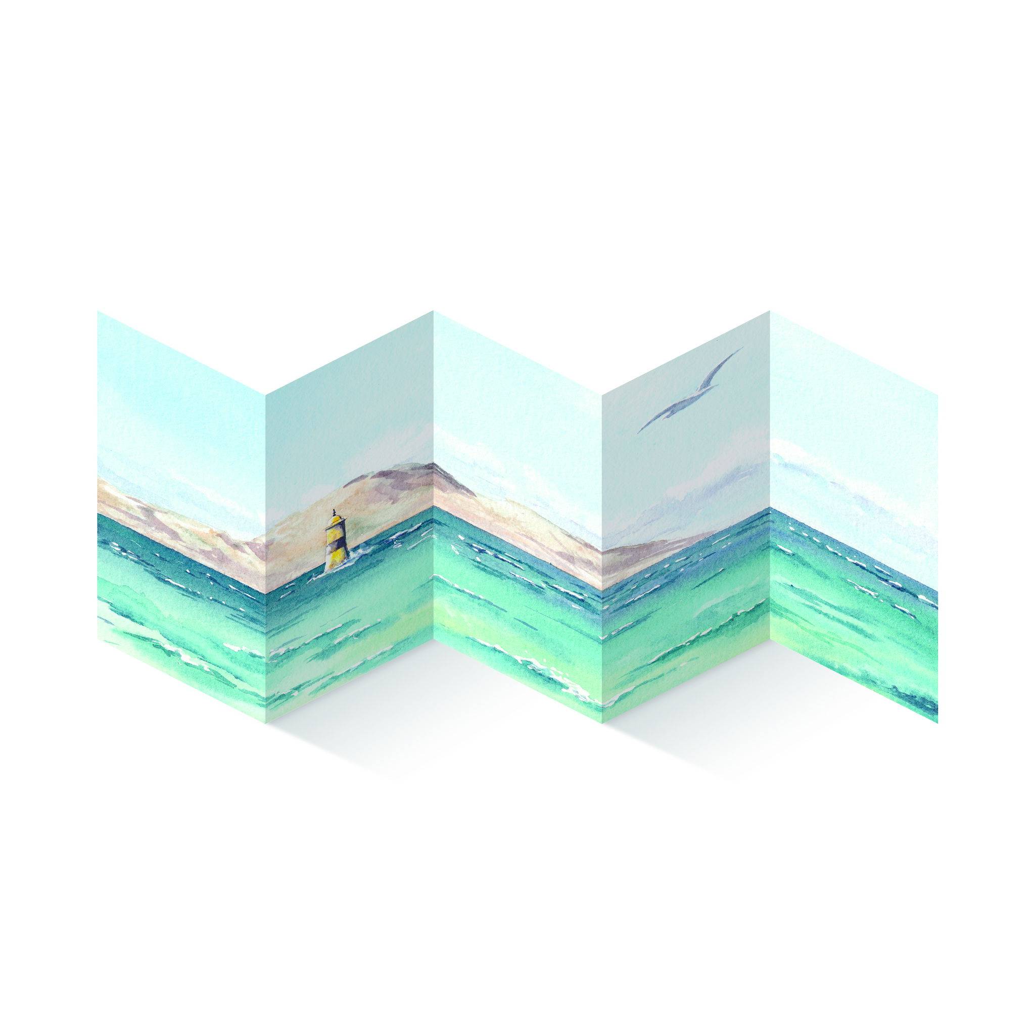 Clairefontaine 4x Akkordeon-Zeichenbuch 14x14 cm, 10 Seiten 300g - Blau 975970C