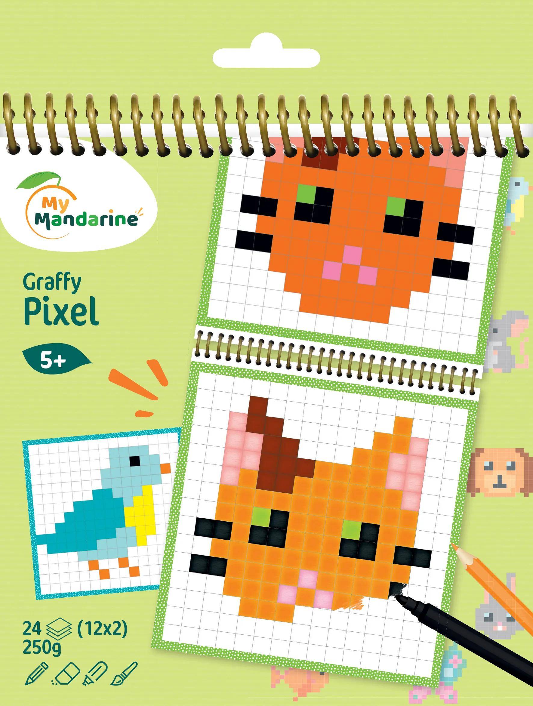 Avenue Mandarine 5x Graffy Pixel, Haustiere - Mehrfarbig GY131C