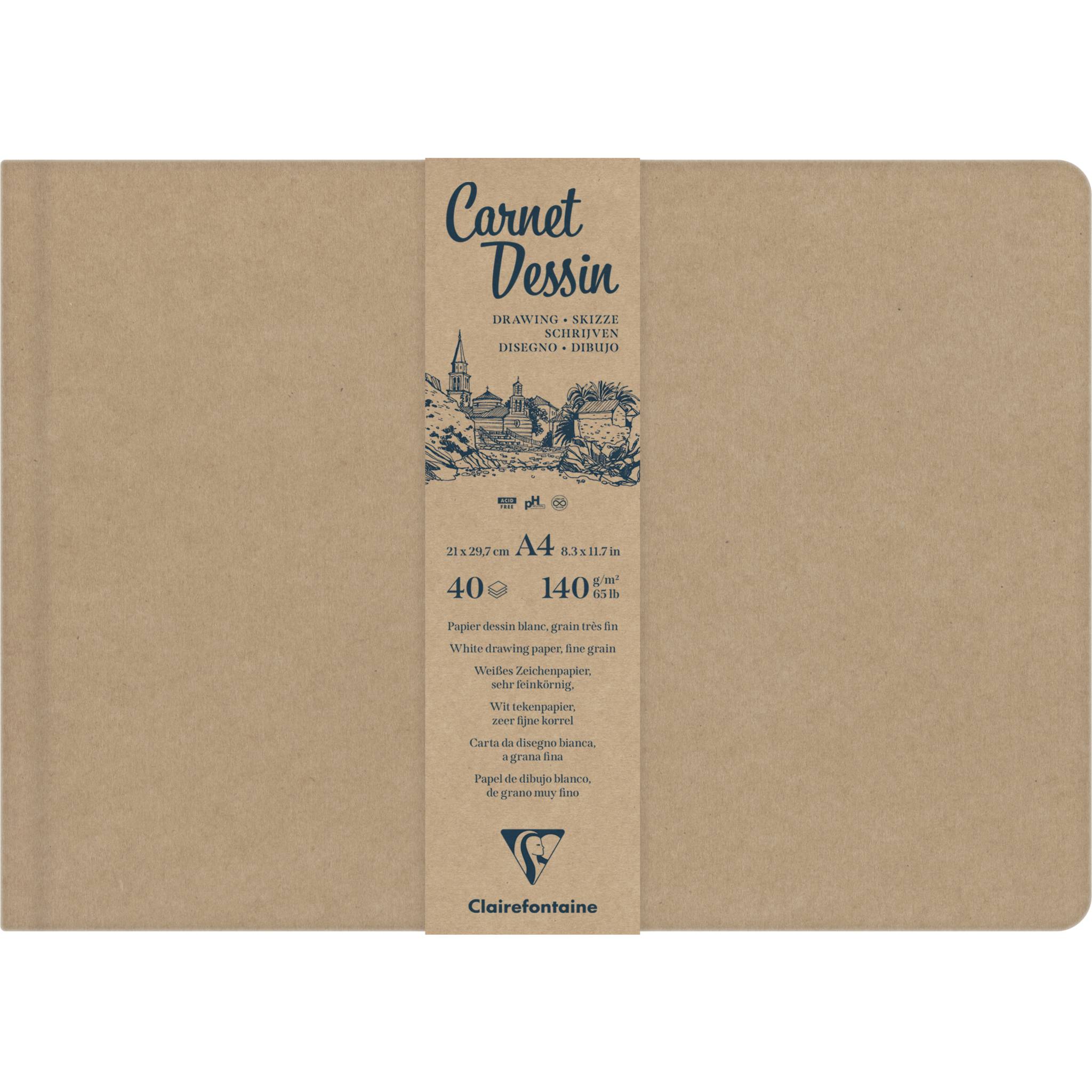 Clairefontaine 2x Zeichenbuch A3 Fadenbindung, 40 Bl 140g Kartonbraun 975965C