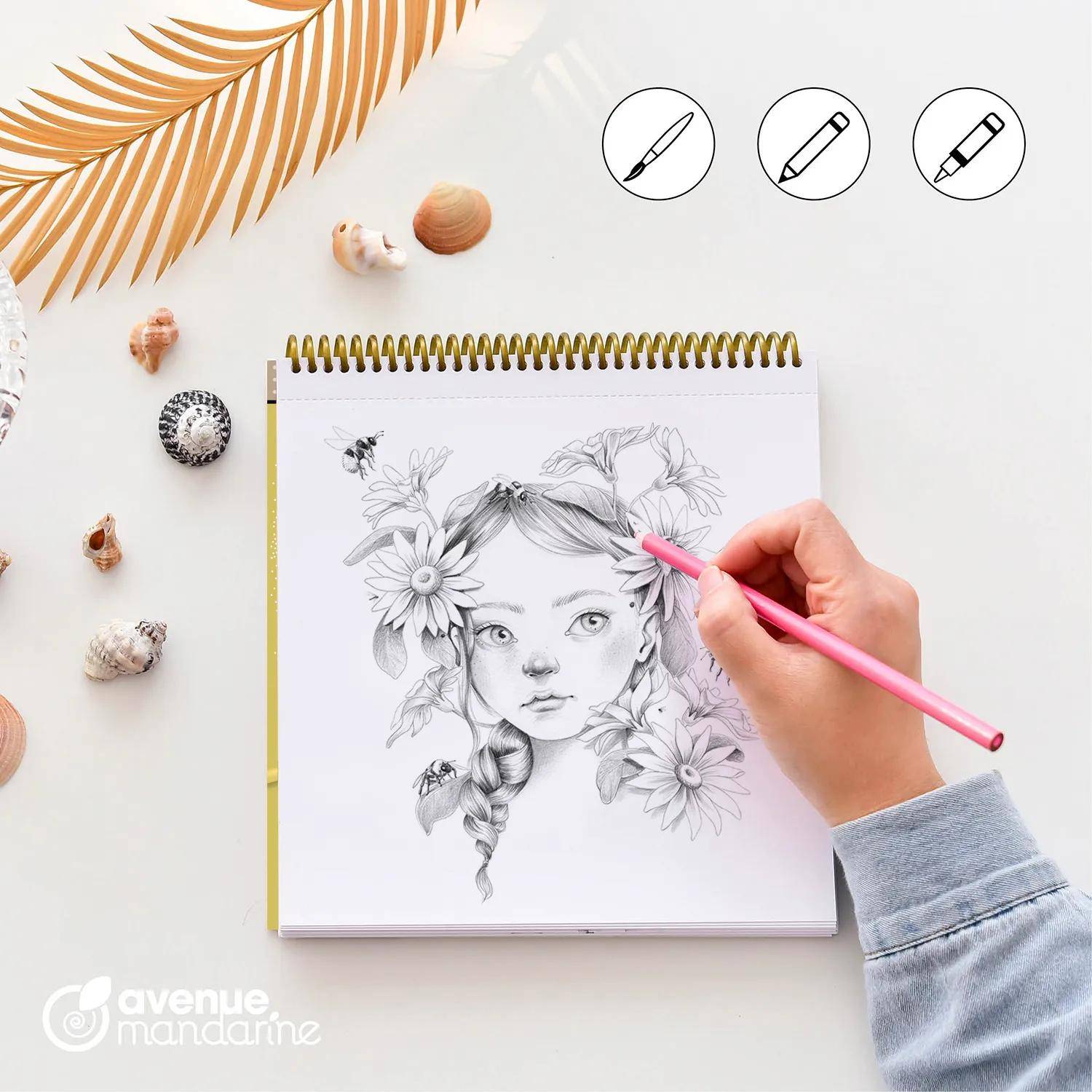 Avenue Mandarine 5x Malbuch Wild 7 - Gold GY134C