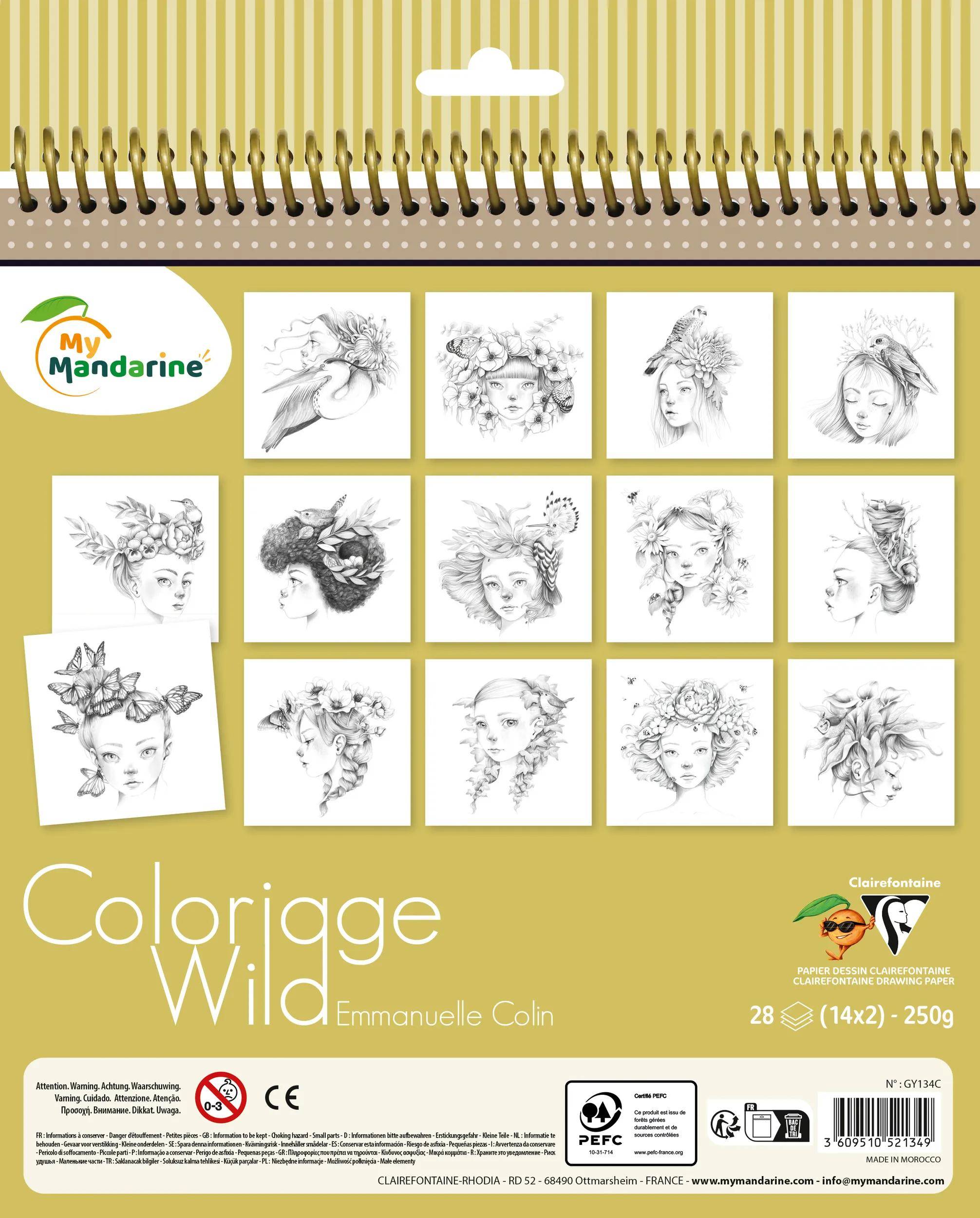 Avenue Mandarine 5x Malbuch Wild 7 - Gold GY134C