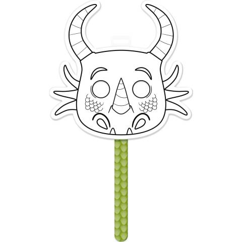 Avenue Mandarine 5x Graffy Stick, Stabmaske, Drache - Grün GY133C