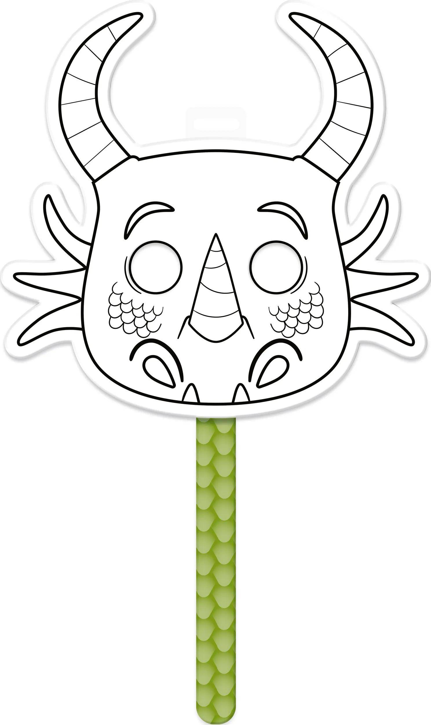 Avenue Mandarine 5x Graffy Stick, Stabmaske, Drache - Grün GY133C