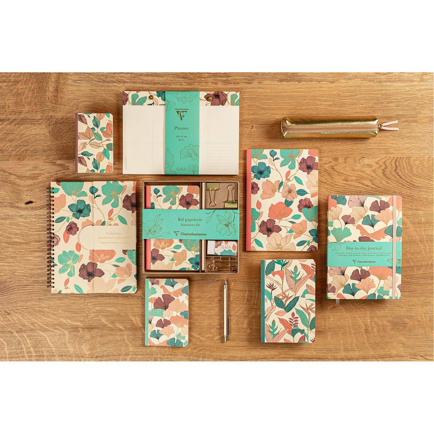 Clairefontaine 3x Set Notizbuch, Bleistift Briefklemmern 10 Büroklammern 116257C