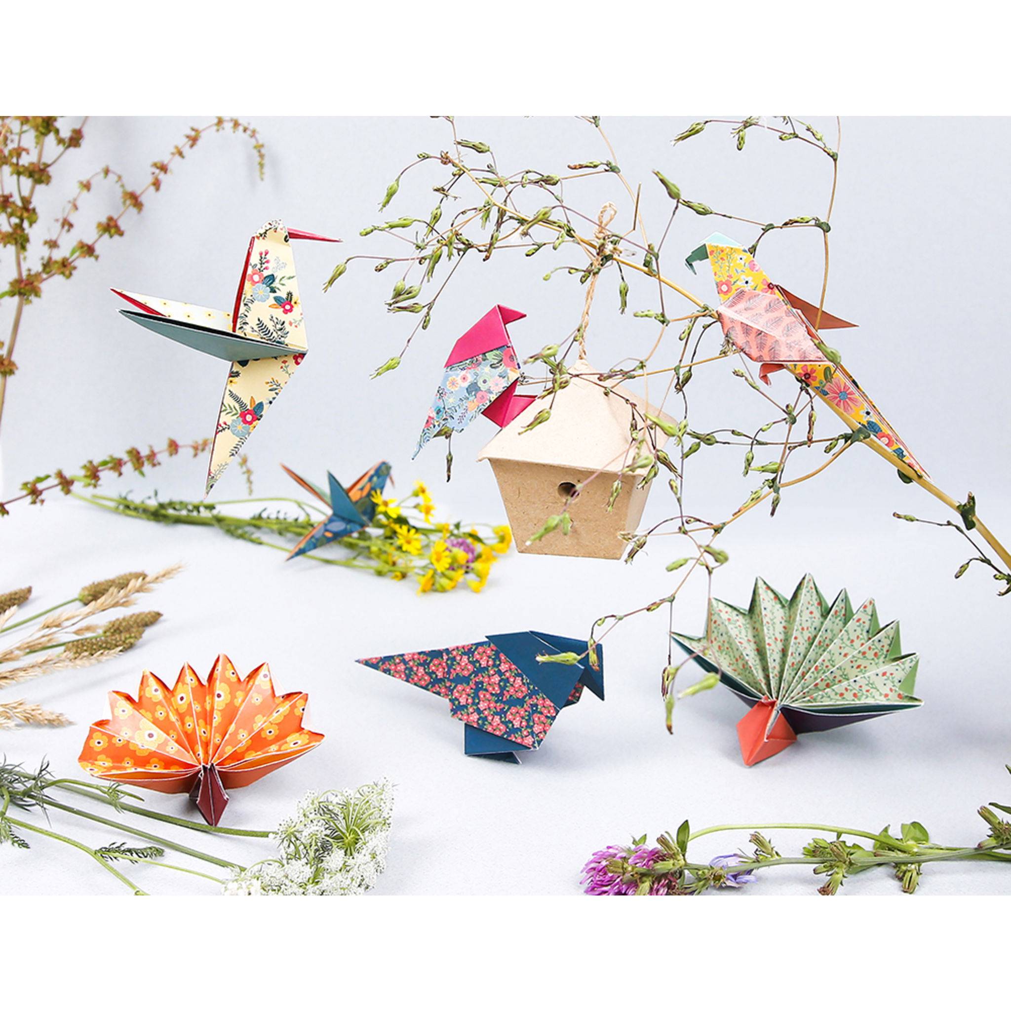 Clairefontaine 5x Origamiset Pack. 60 Blatt 3 Formate Vögel Mehrfarbig 95382C