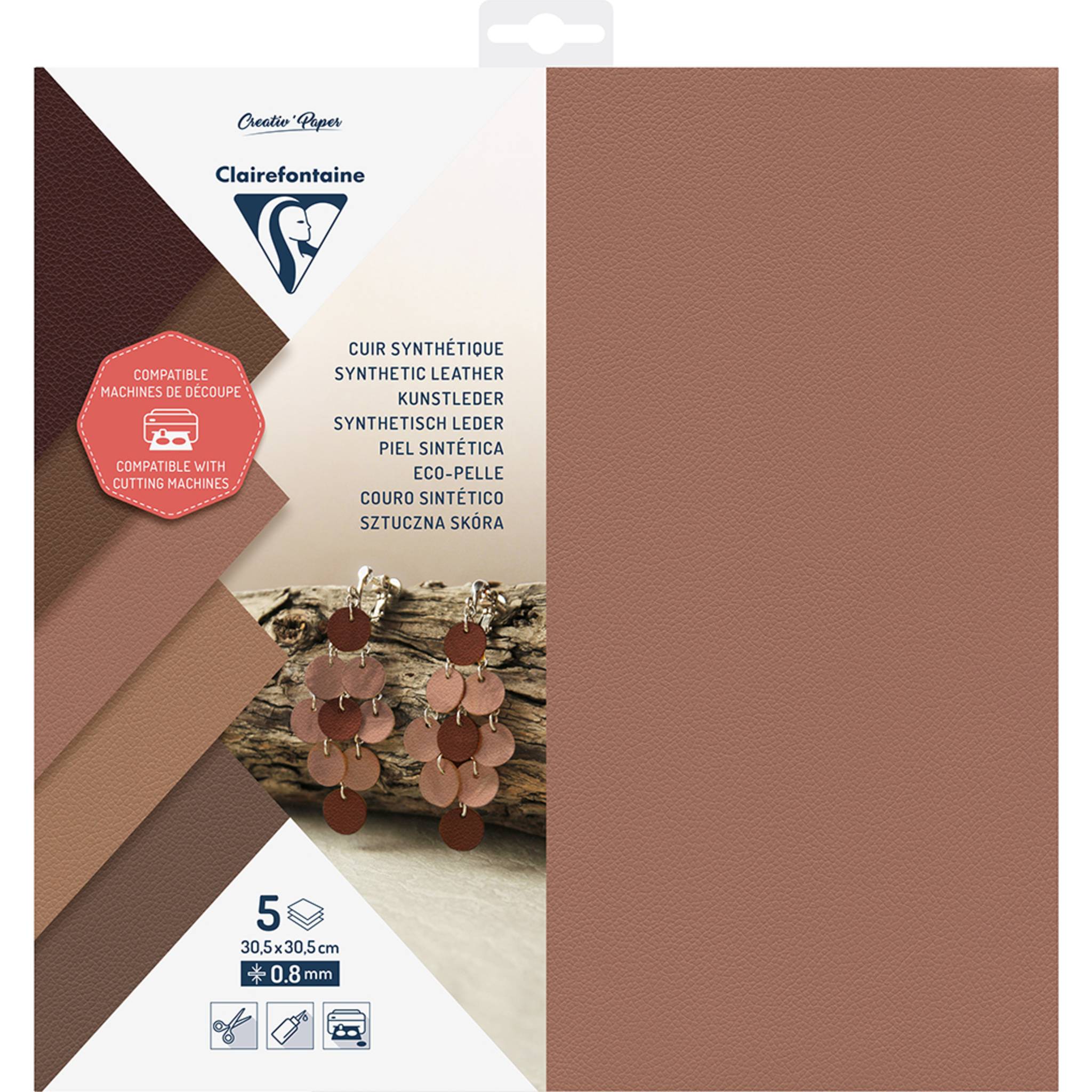 Clairefontaine 5x Kunstleder Pkg 5 Bogen 30,5x30,5cm - 95737C