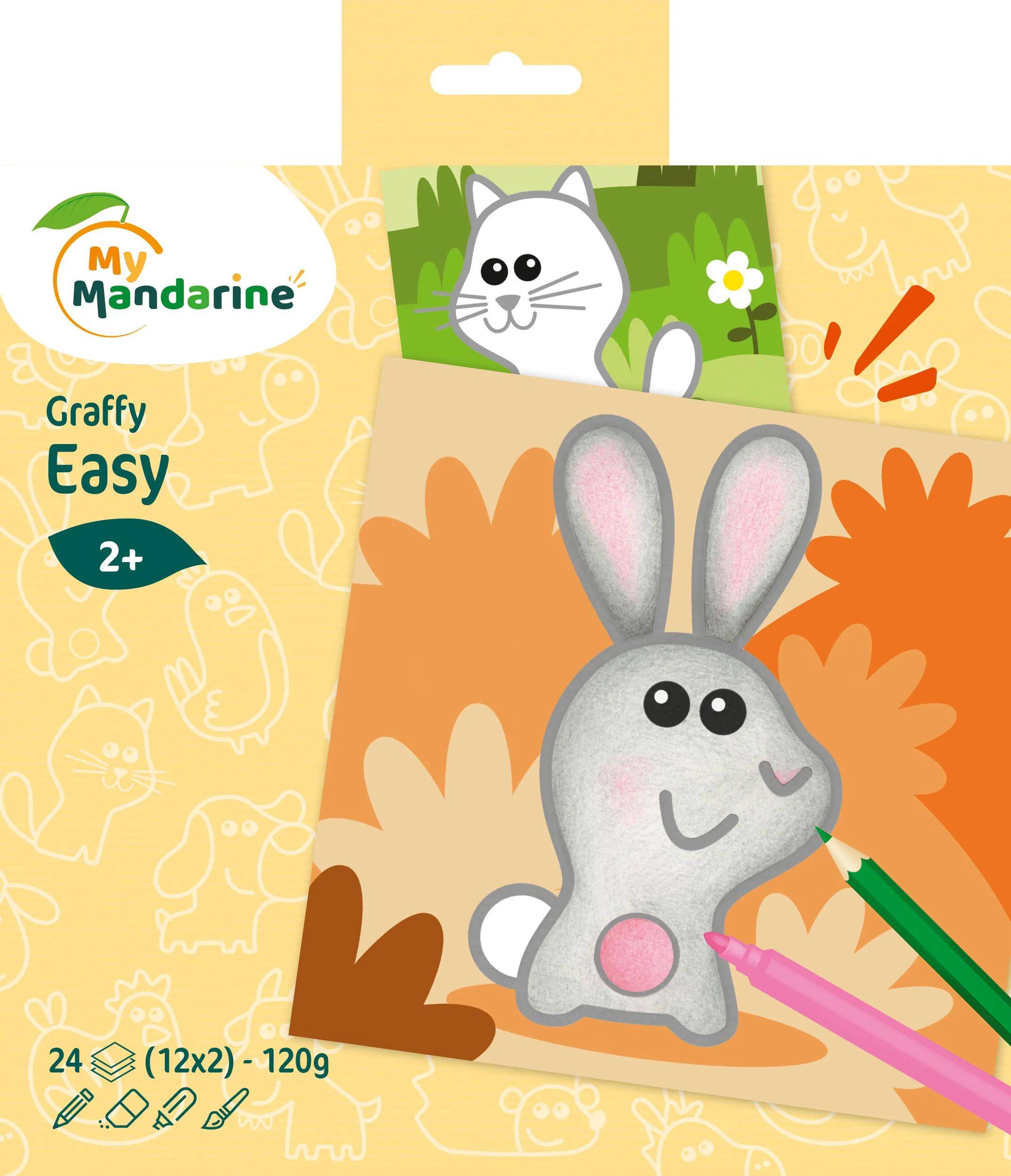 Avenue Mandarine 5x Graffy Easy, Tiere auf dem Bauernhof - Gelb GY129C