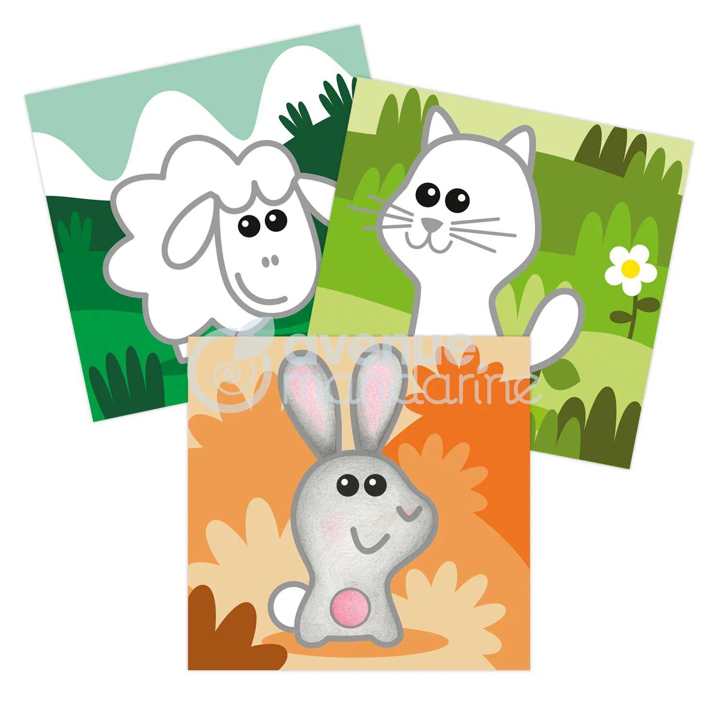 Avenue Mandarine 5x Graffy Easy, Tiere auf dem Bauernhof - Gelb GY129C