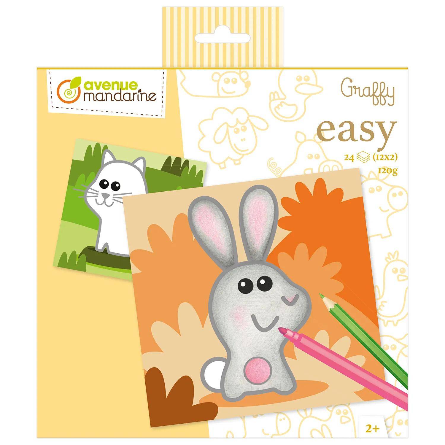 Avenue Mandarine 5x Graffy Easy, Tiere auf dem Bauernhof - Gelb GY129C