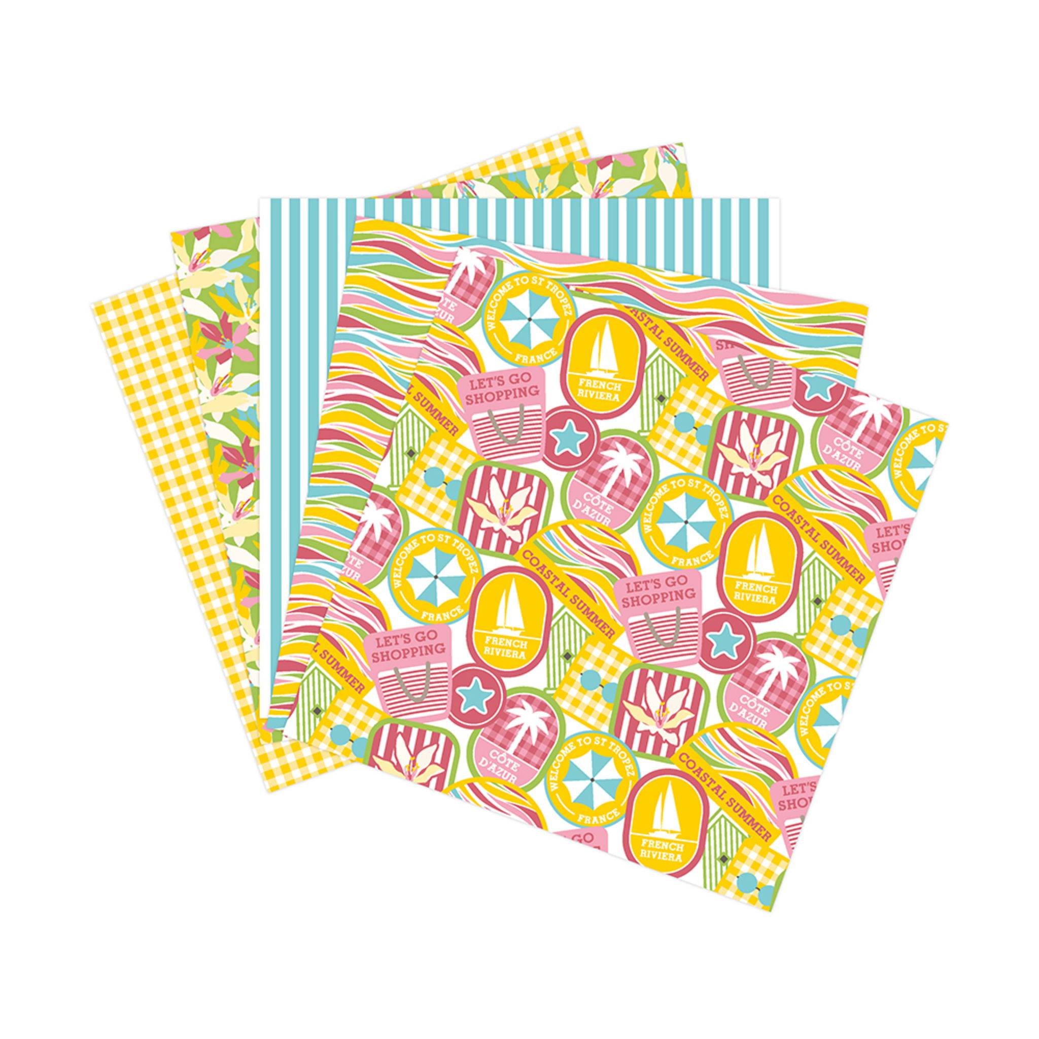 Clairefontaine5x Bedrucktes Papier Pkg 5Bl 30,5x30,5 200g - 95740C