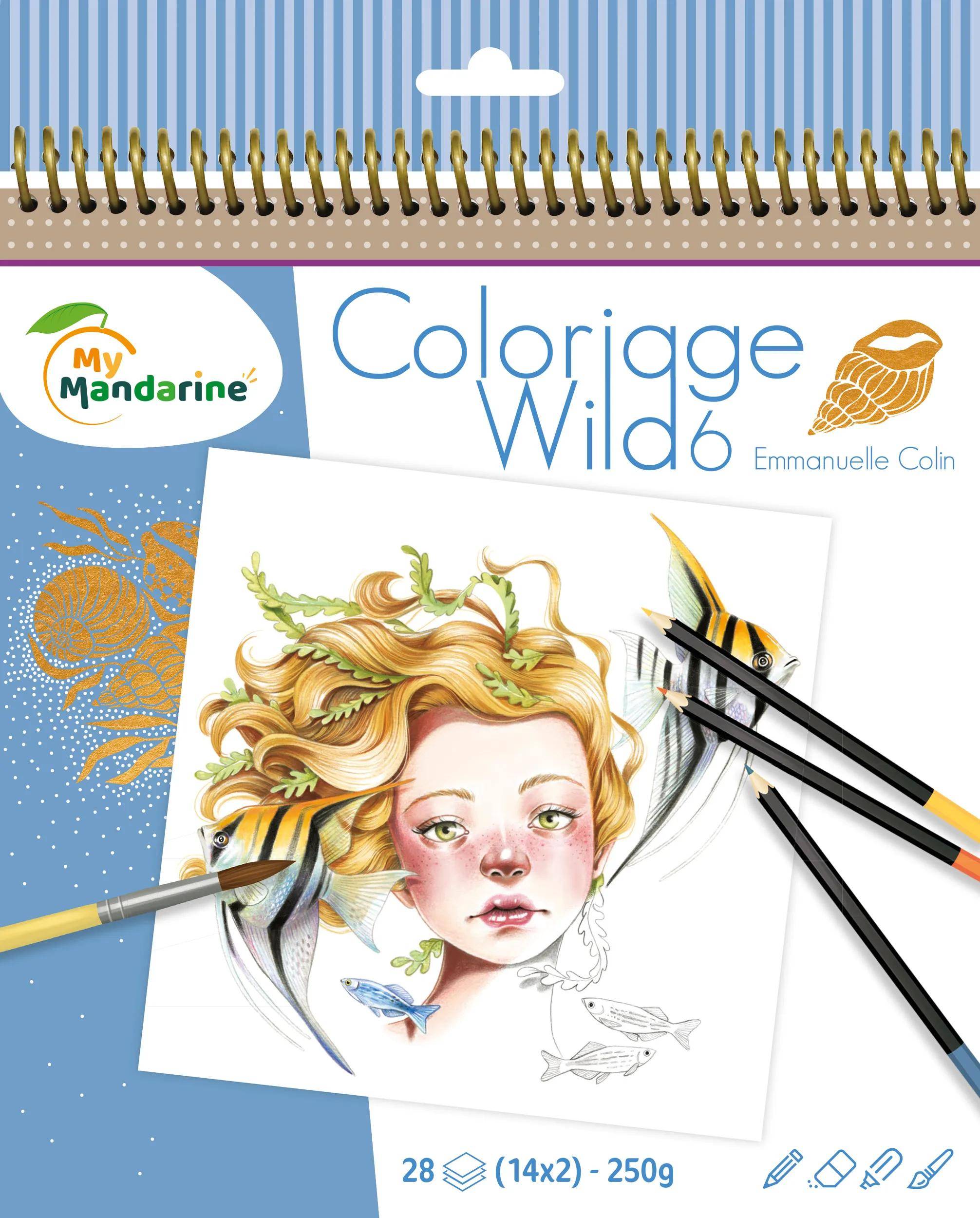 Avenue Mandarine 5x Malbuch Wild 6 - Blau GY124C