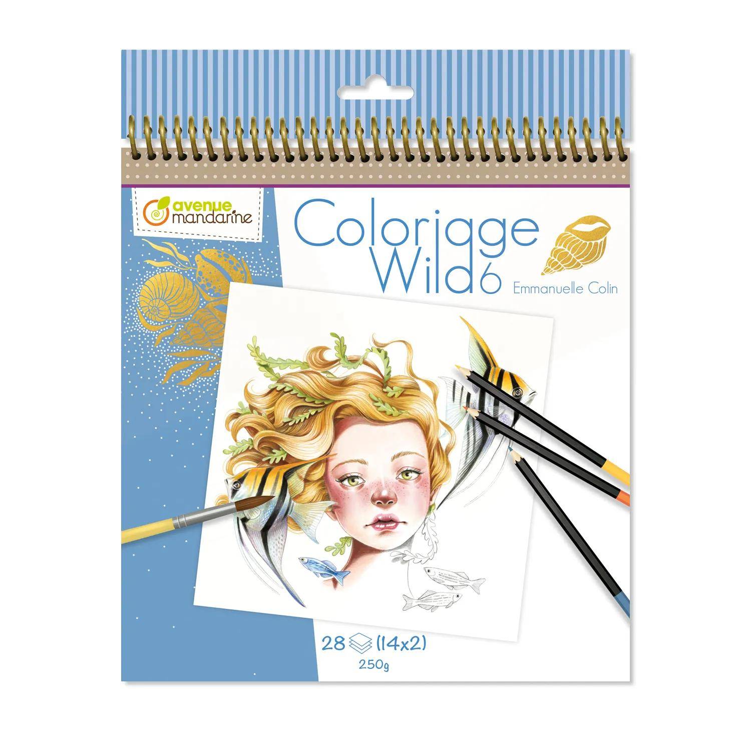 Avenue Mandarine 5x Malbuch Wild 6 - Blau GY124C