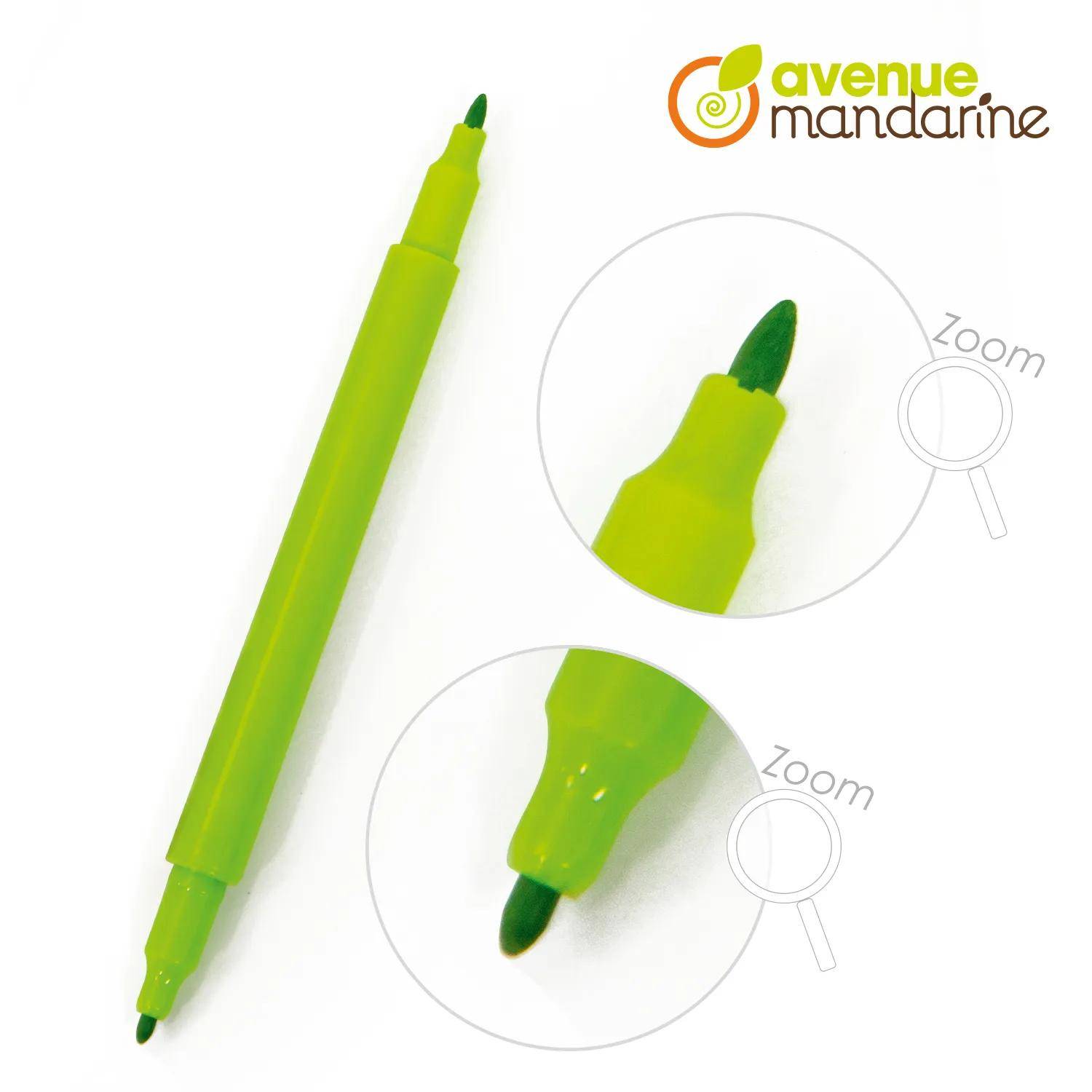 Avenue Mandarine 10x Packung 12x Filzstiften mit Doppelspitze Mehrfarbig CC031O