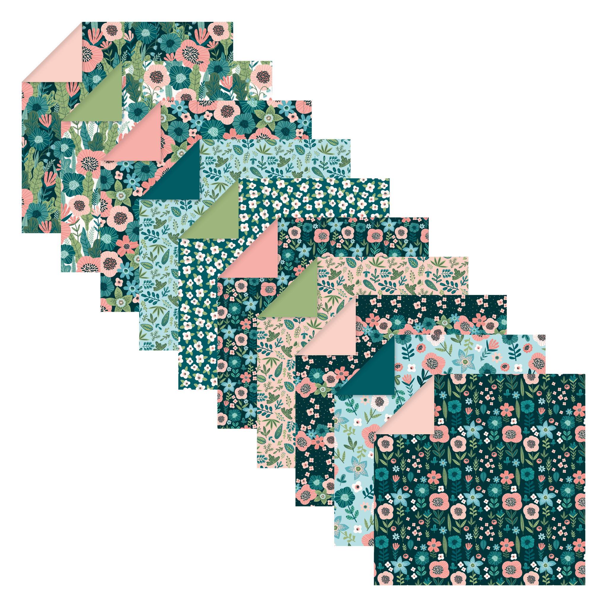 Clairefontaine 5x Origami, Pkg 60 Bl 70g, 15x15 cm, Herbarium Mehrfarbig 95372C