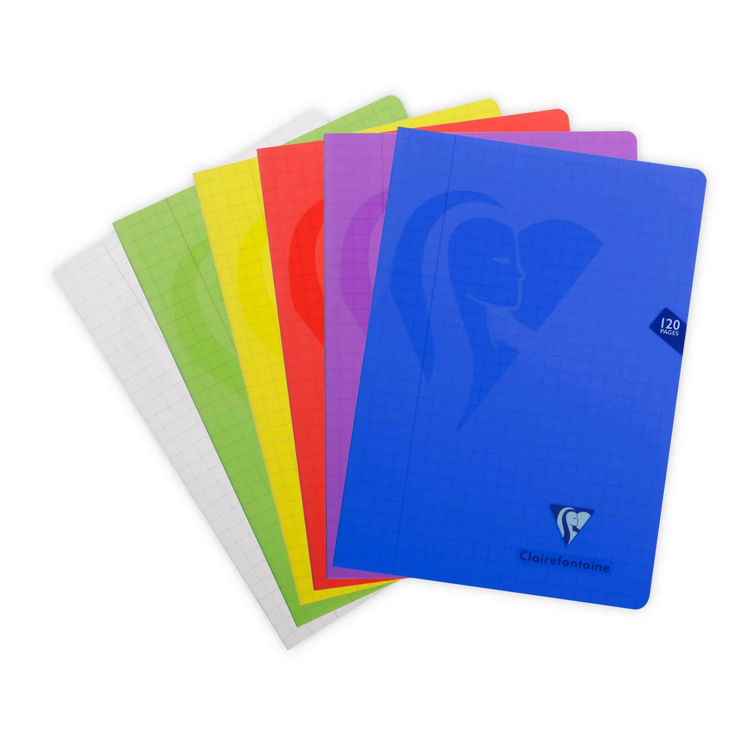 Clairefontaine 10x Mimesys Heft aus PP A4 60 Bl kariert Sortiert 303510C