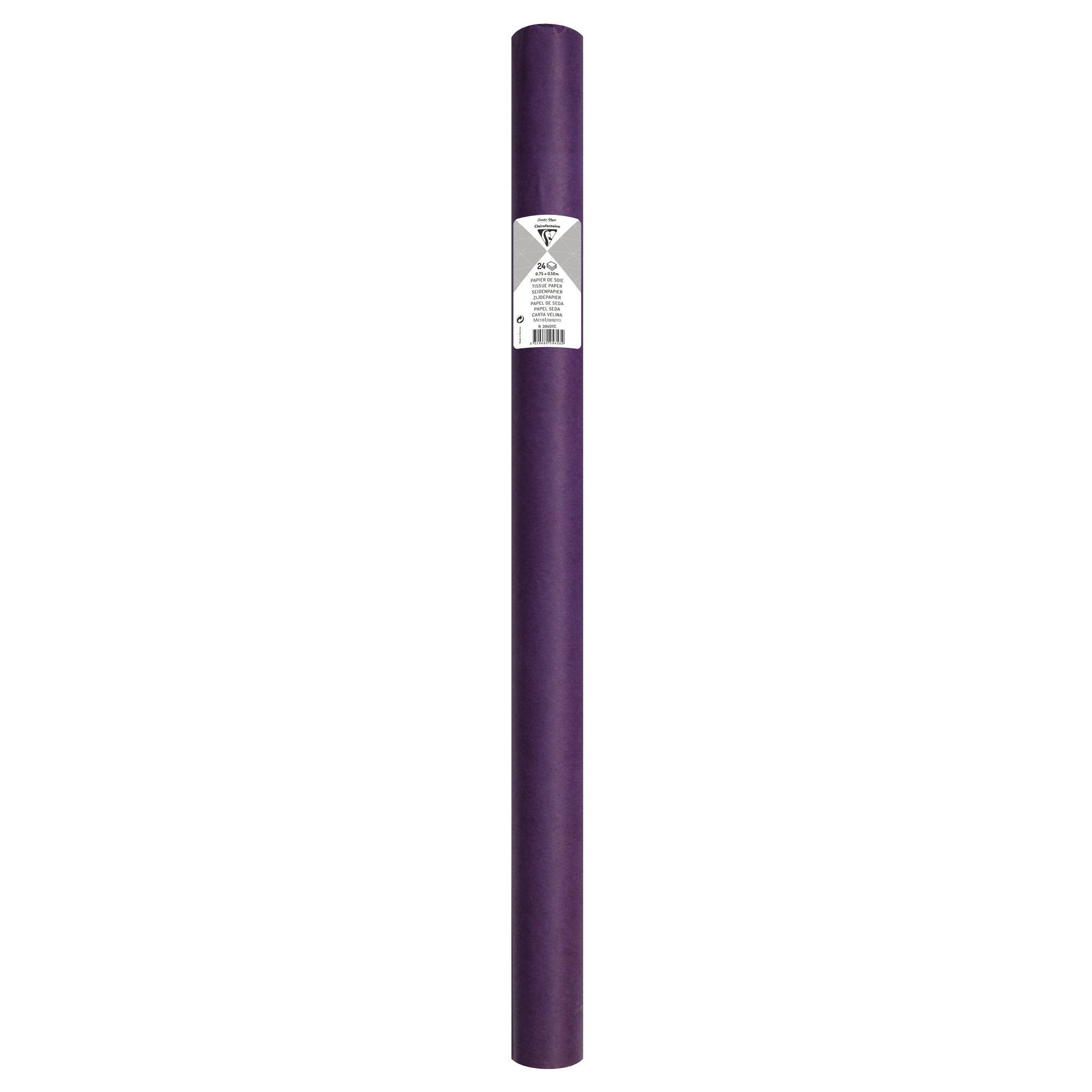 Clairefontaine 5x Seidenpapier Rolle 24 Bogen 18g/m2 it 50x75cm Violett 394011C