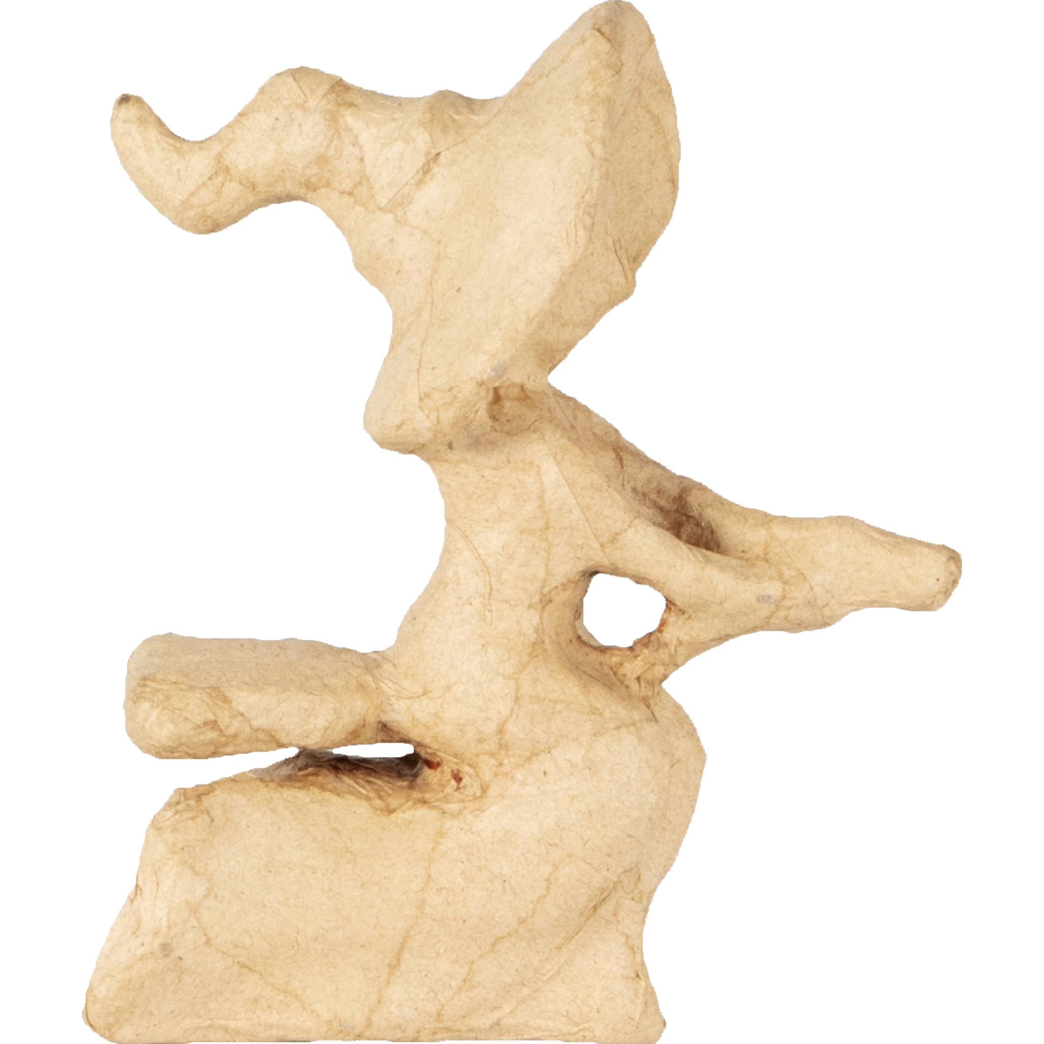Décopatch 5x Pappmaché Hexe auf einem Besen 10x5x12 cm - Kartonbraun AP201C