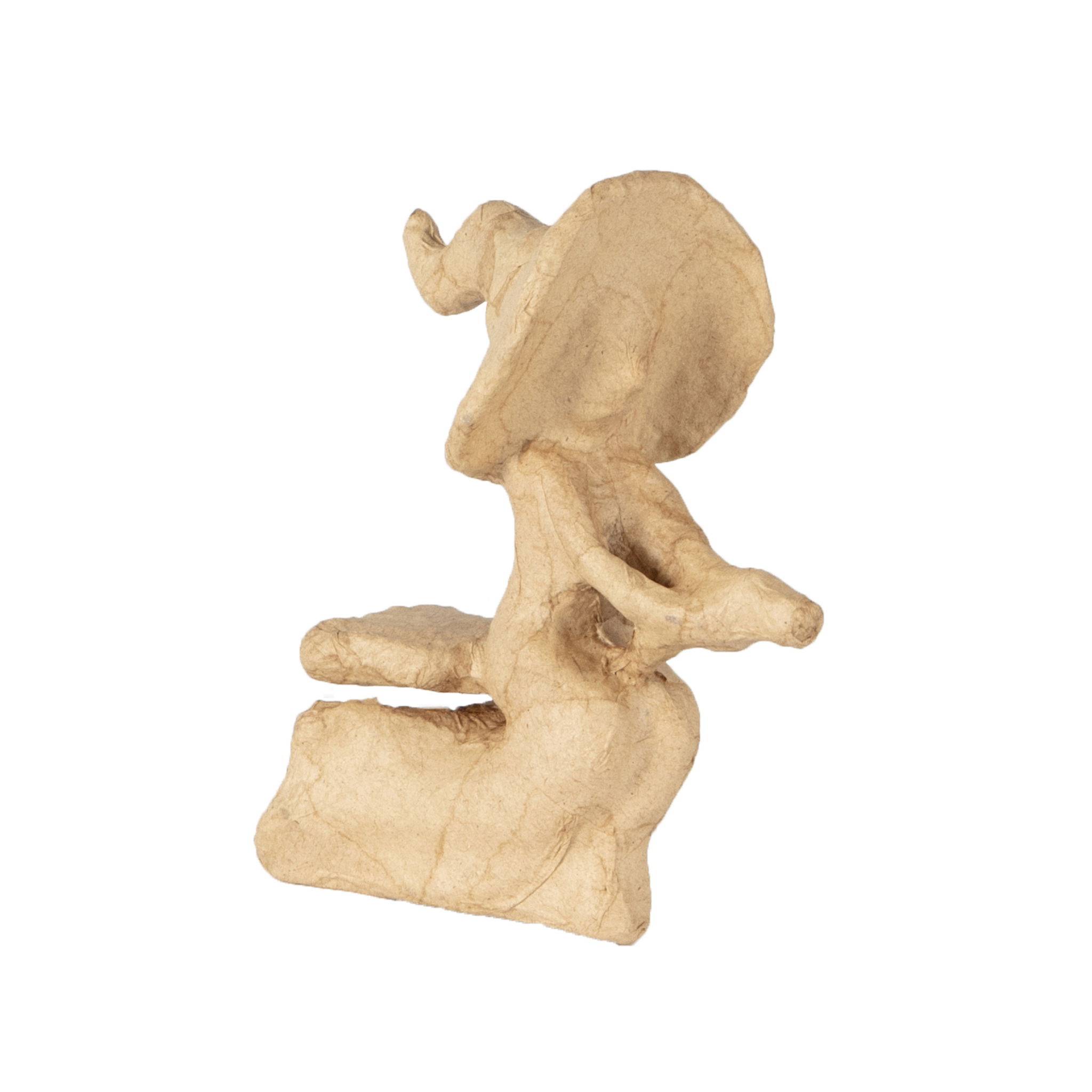 Décopatch 5x Pappmaché Hexe auf einem Besen 10x5x12 cm - Kartonbraun AP201C