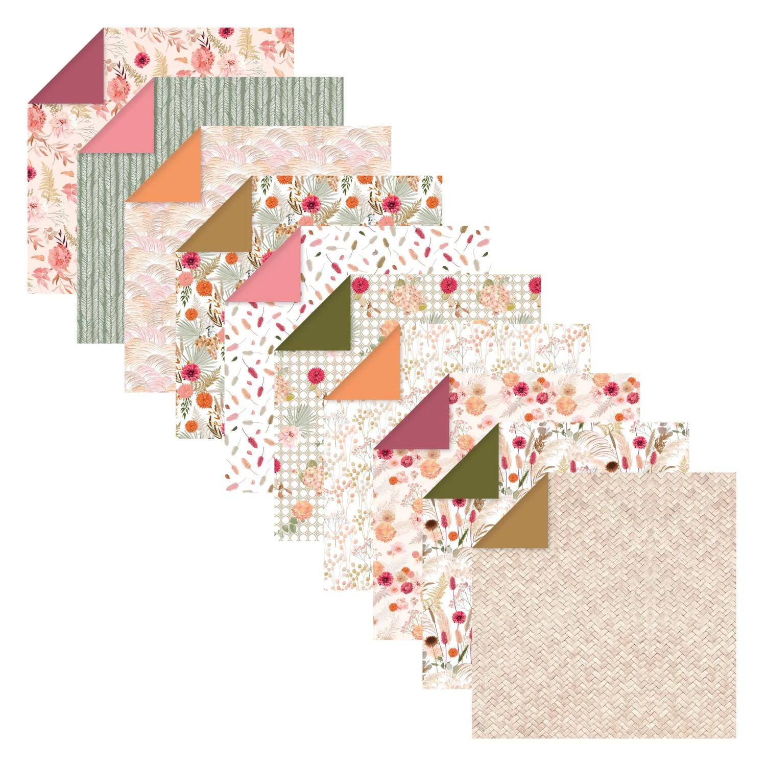 Clairefontaine 5x Origami Pack. 60 Blatt 3 Formate Trockenblumen Sortiert 95371C