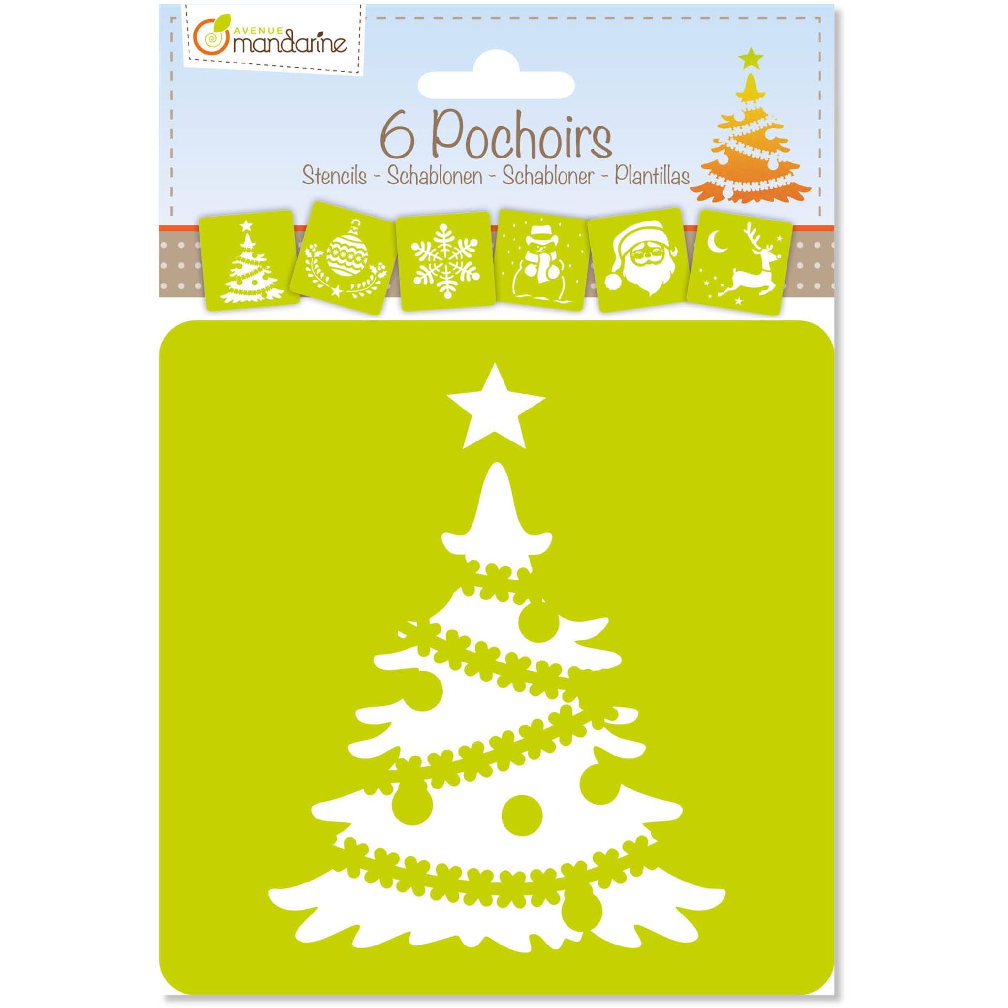 Avenue Mandarine 3x 6 tlg Schablonenset für Kinder, Weihnachten Orange 42455MD