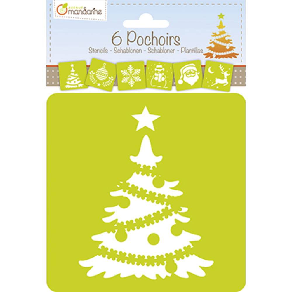 Avenue Mandarine 3x 6 tlg Schablonenset für Kinder, Weihnachten Orange 42455MD