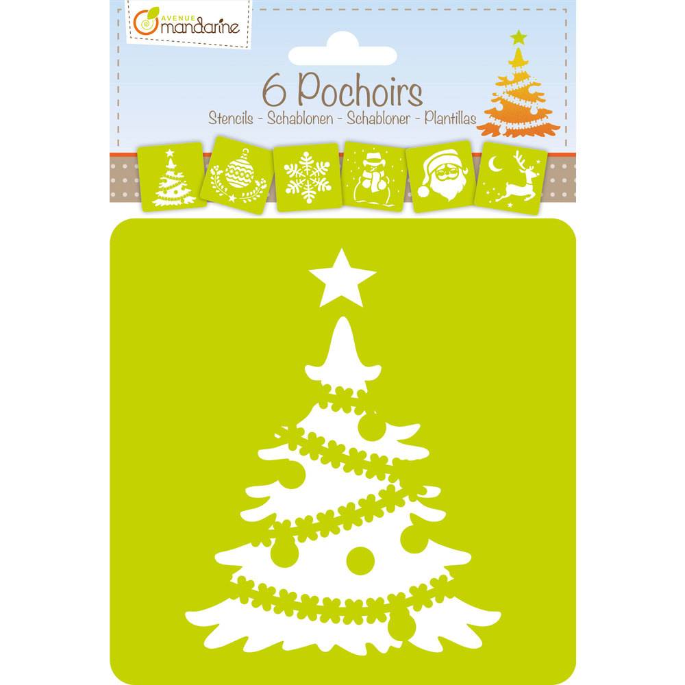 Avenue Mandarine 3x 6 tlg Schablonenset für Kinder, Weihnachten Orange 42455MD