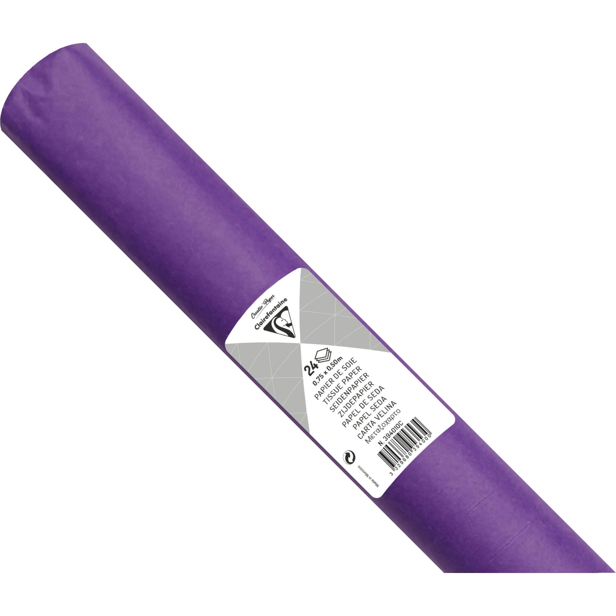 Clairefontaine 5x Seidenpapier Roll 24 Bogen 18g/m2 50x75cm Malve 394010C