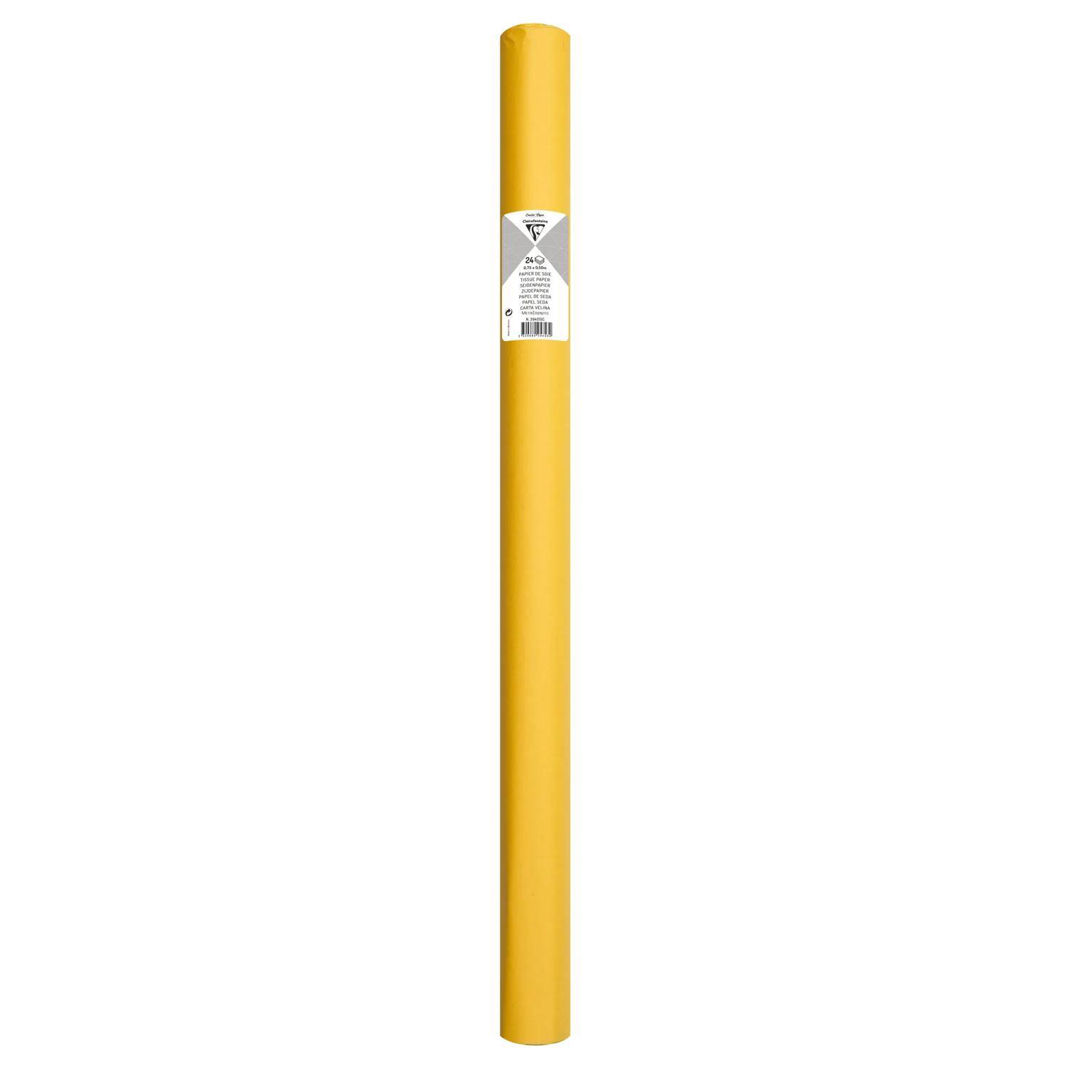 Clairefontaine 5x Seidenpapier Rolle 24 Bogen 50x75cm Zitronengelb 394015C