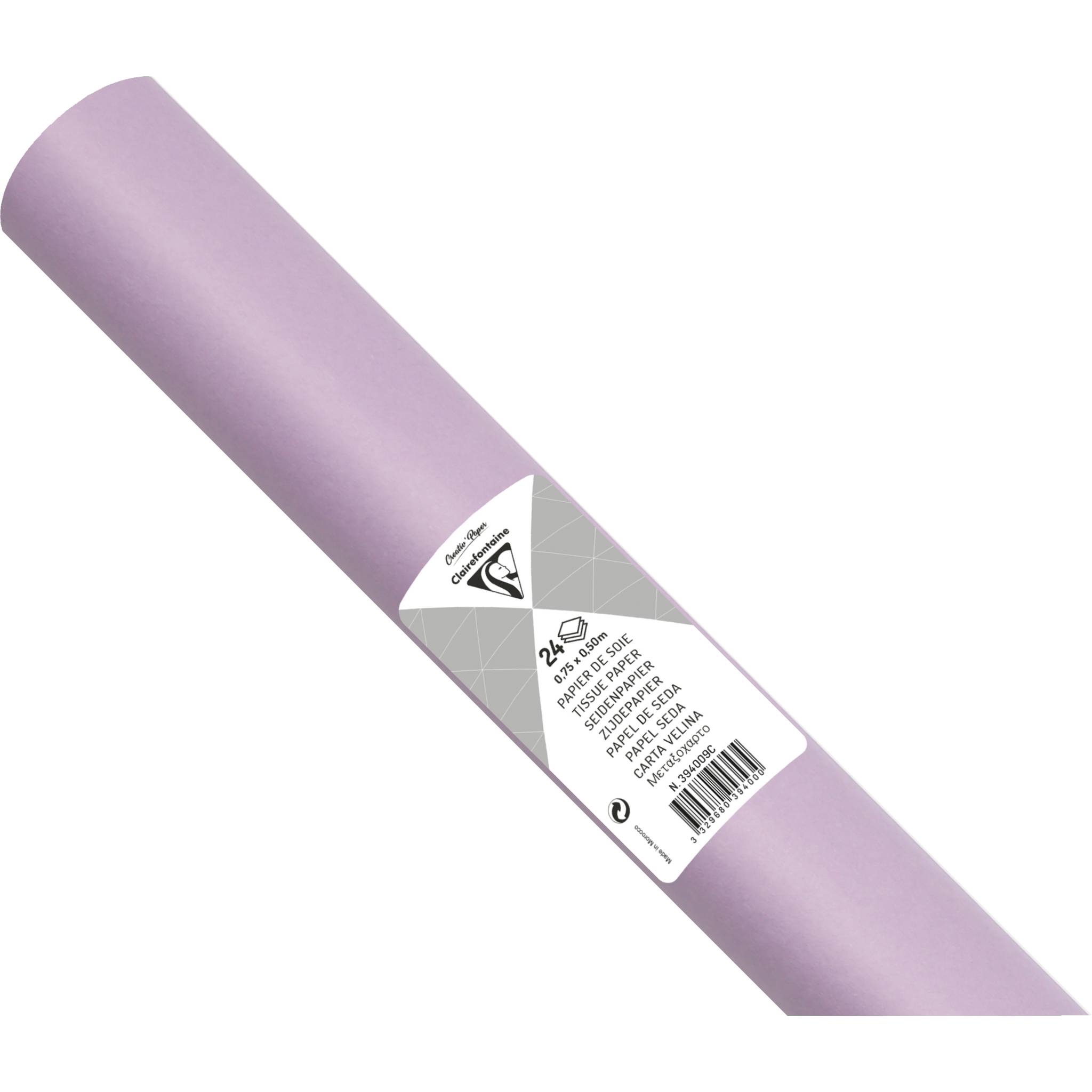 Clairefontaine 5x Seidenpapier Rolle 24 Bogen 18g/m2 50x75cm Flieder 394009C
