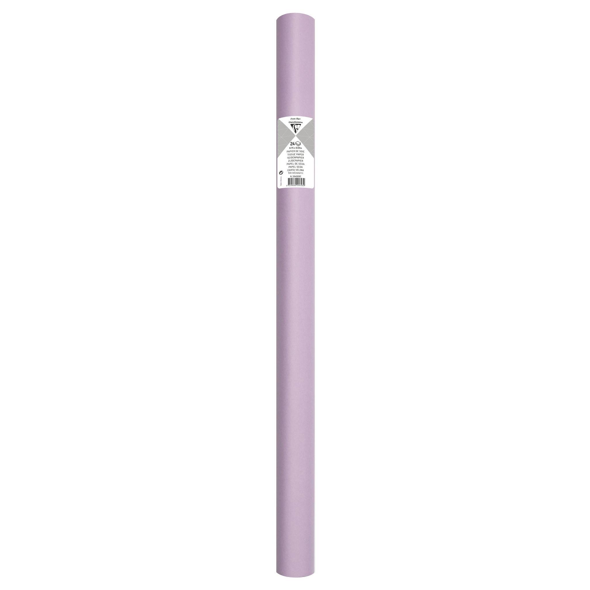 Clairefontaine 5x Seidenpapier Rolle 24 Bogen 18g/m2 50x75cm Flieder 394009C
