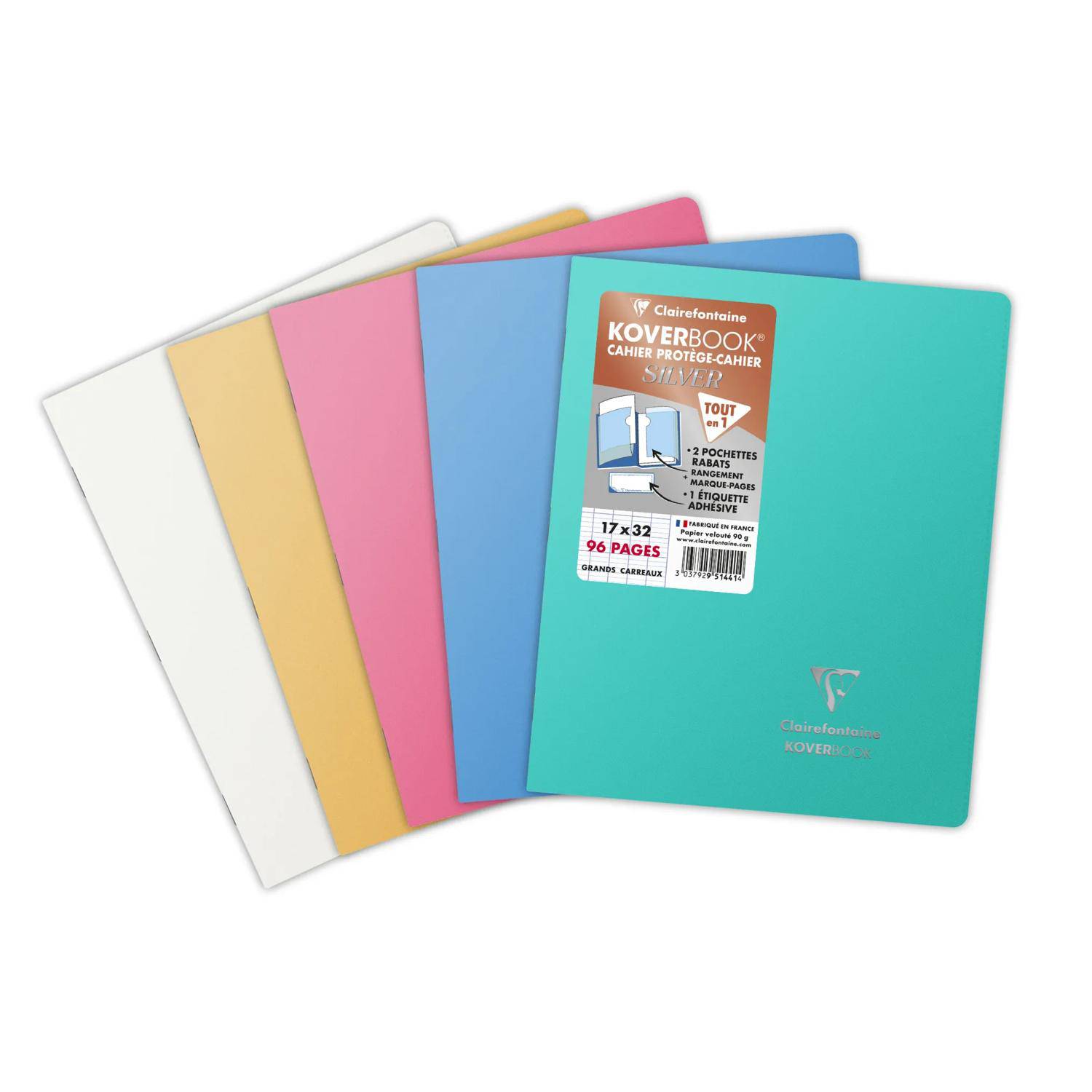 Clairefontaine 10x Koverbook Silver 17x22 48 Blatt FR Lin. 951441C