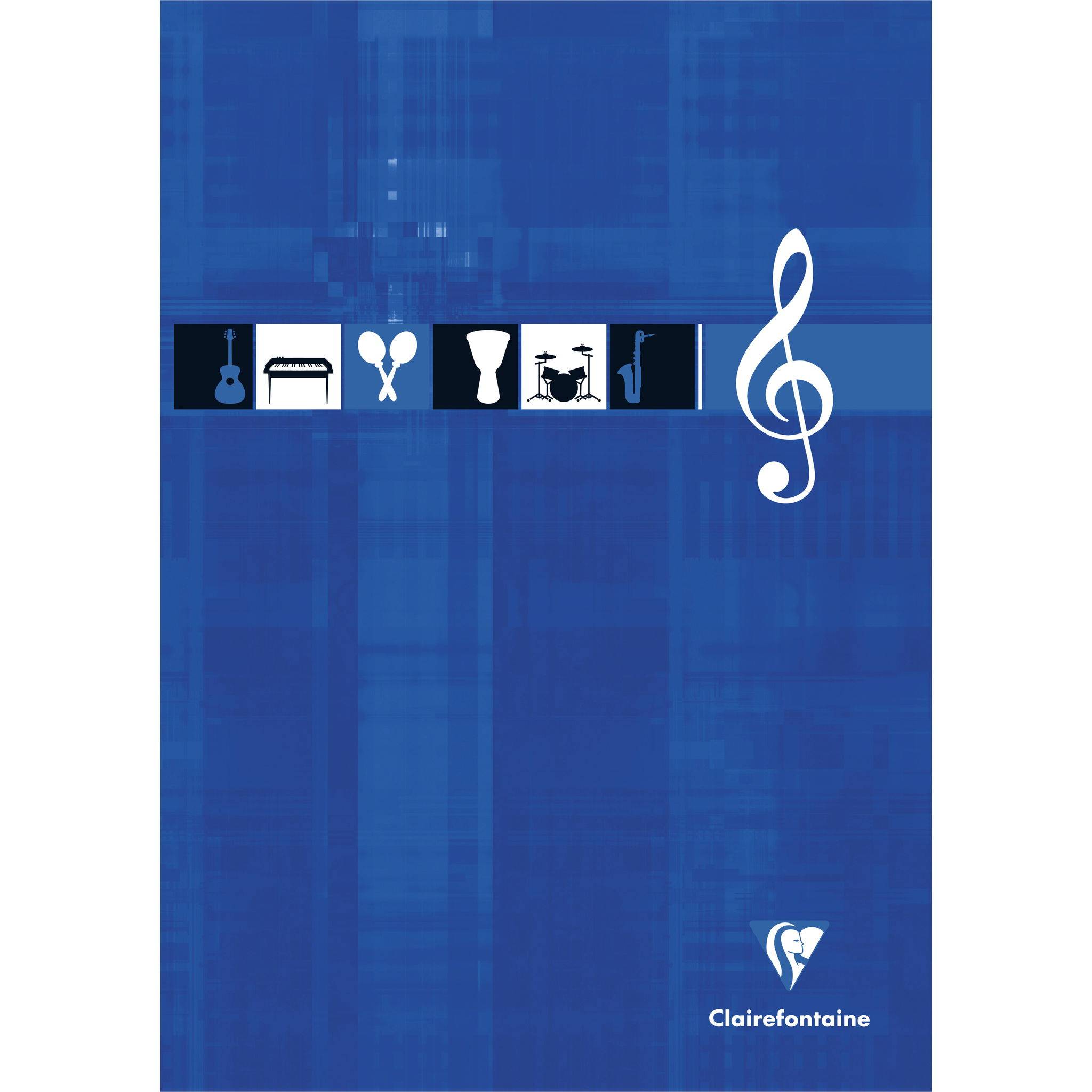 Clairefontaine 5x Notenblock A4, kopfseitig geheftet, 50 Bl 90g Sortiert 6157C