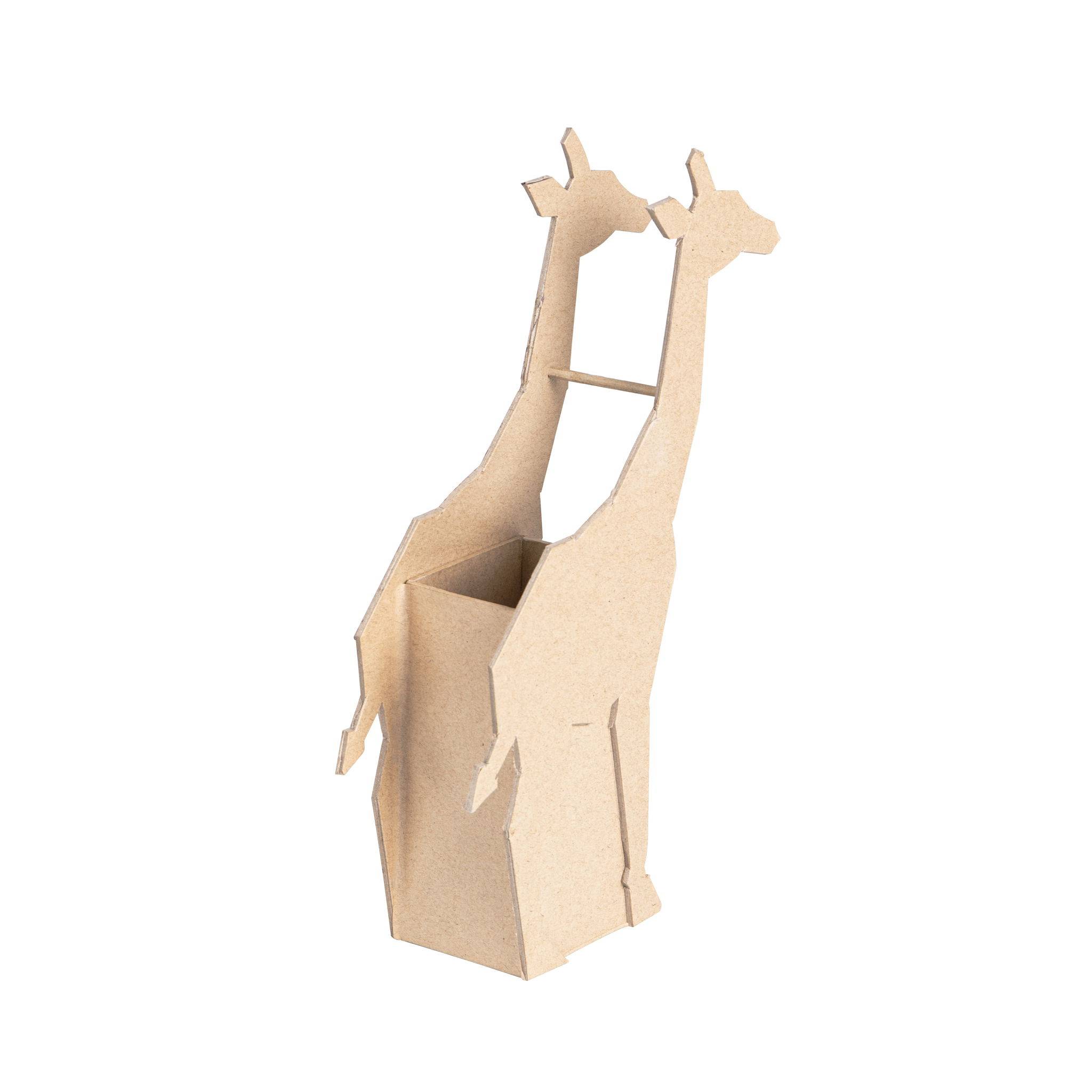 Décopatch 5x Pappmaché, Stifteköcher Giraffe 15x5x23,5cm Kartonbraun AC913C
