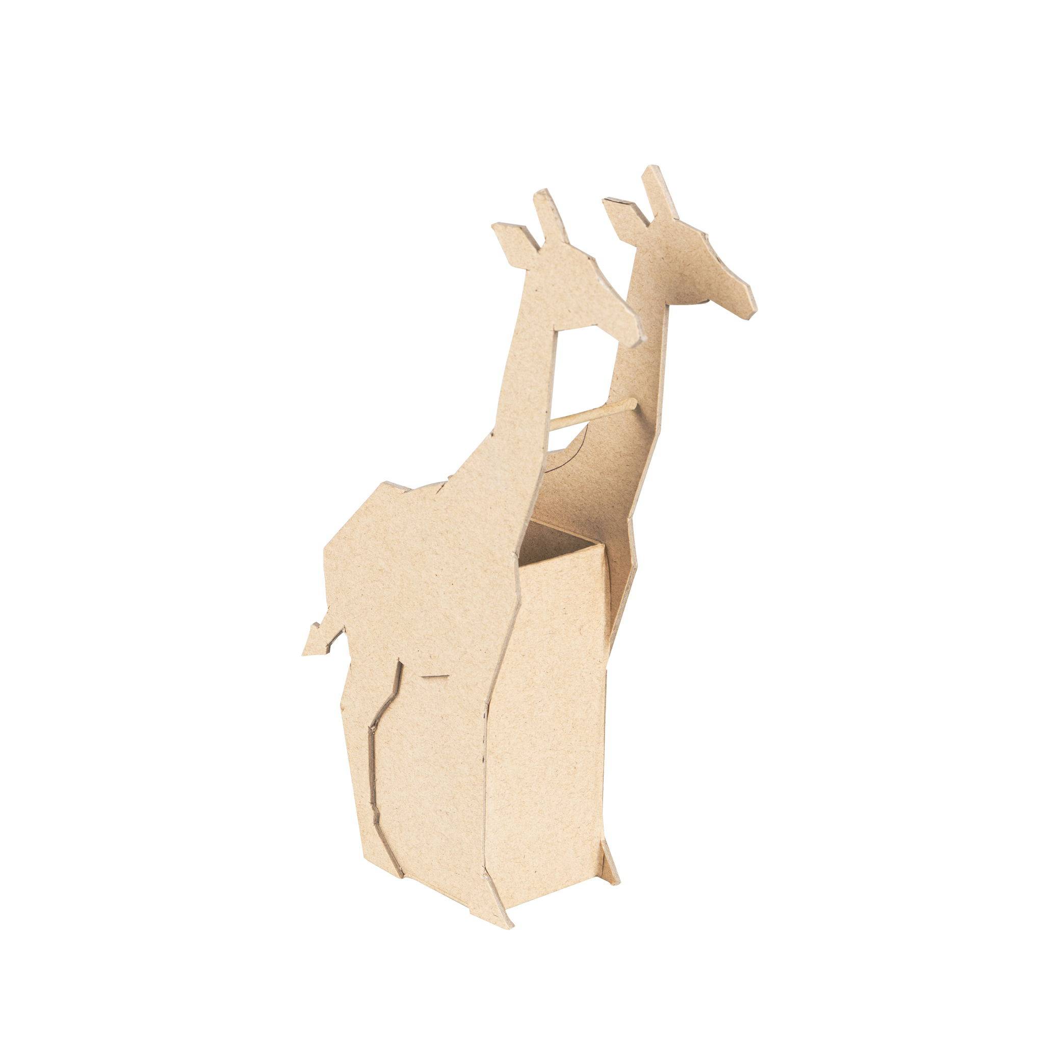 Décopatch 5x Pappmaché, Stifteköcher Giraffe 15x5x23,5cm Kartonbraun AC913C