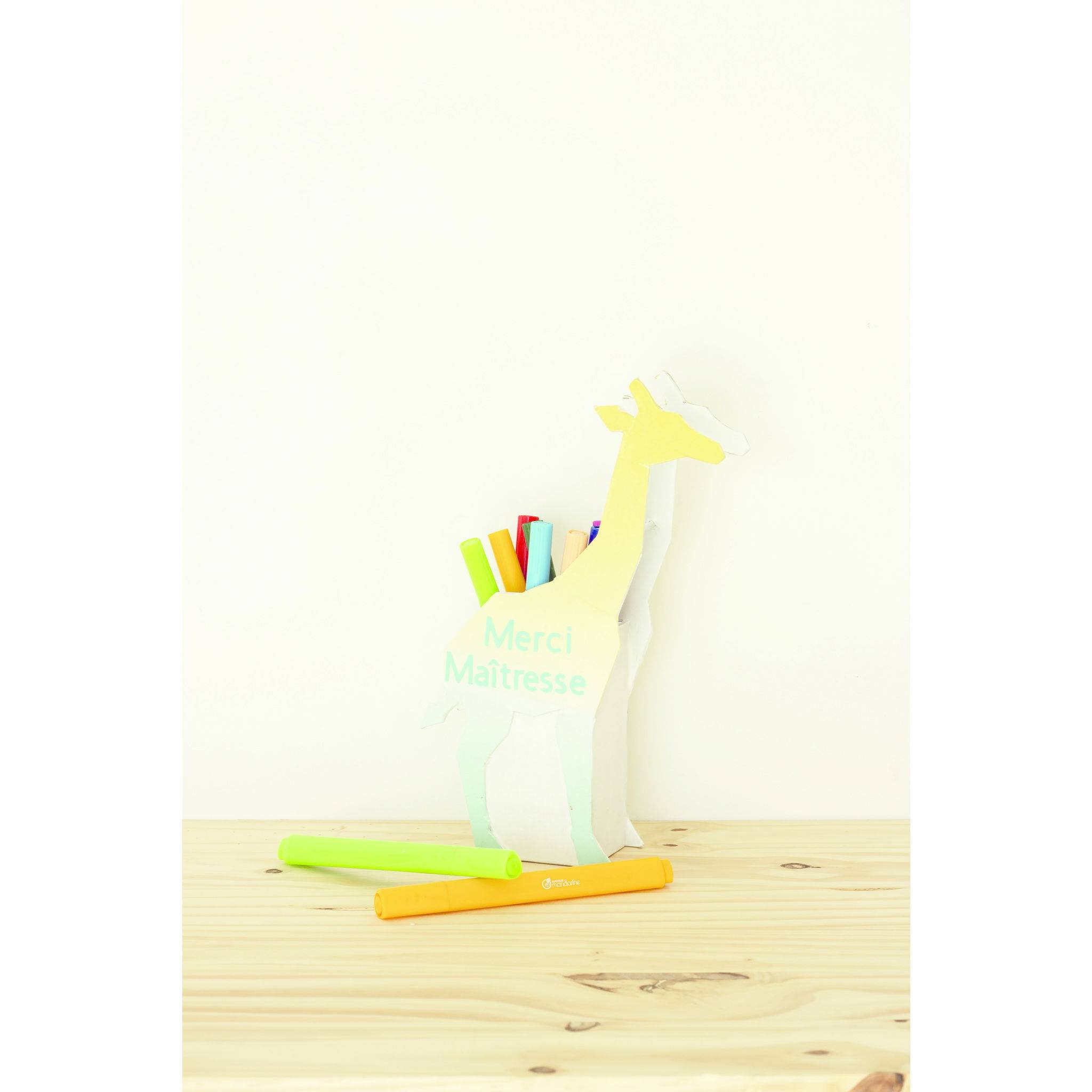 Décopatch 5x Pappmaché, Stifteköcher Giraffe 15x5x23,5cm Kartonbraun AC913C