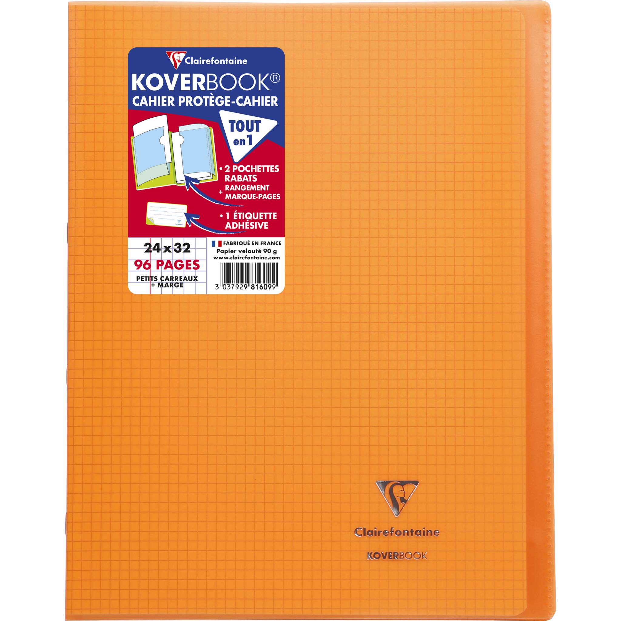 Clairefontaine 10x Koverbook, Heft 24x32cm, 48 Blatt 90g,kariert Orange 981609C