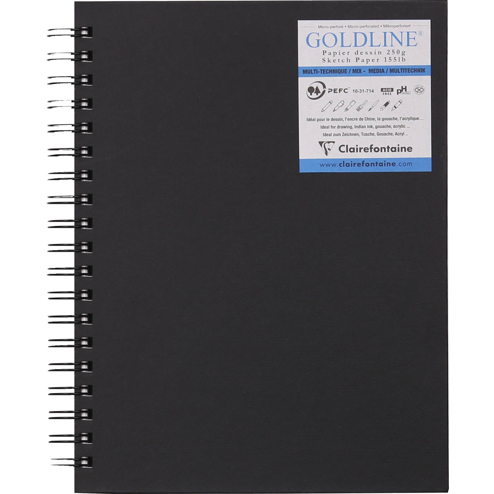 Clairefontaine 5x Skizzenbuch, 40 Blatt 17 ,8x25x4cm weiß Schwarz 960082C
