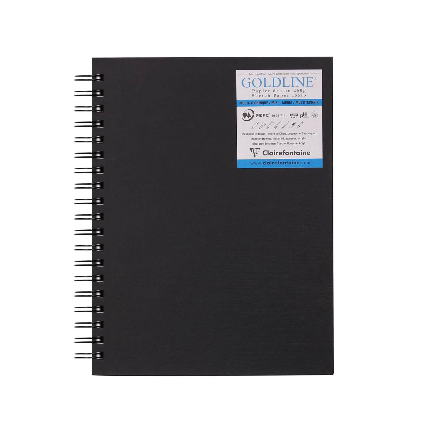Clairefontaine 5x Skizzenbuch, 40 Blatt 17 ,8x25x4cm weiß Schwarz 960082C