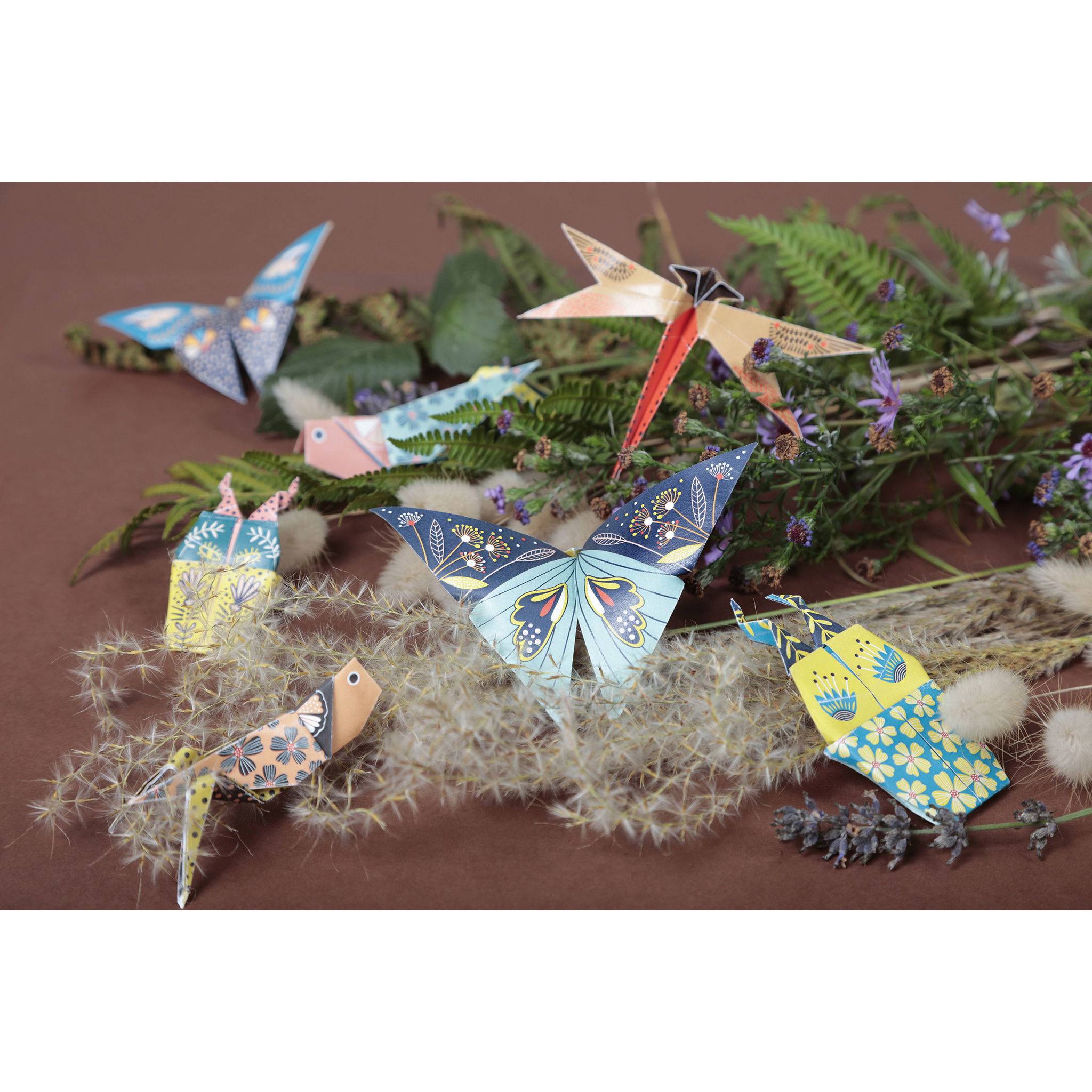 Clairefontaine 5x Origami, Pack. 60 Blatt in 3 Formaten, Thema Insekten - 95366C