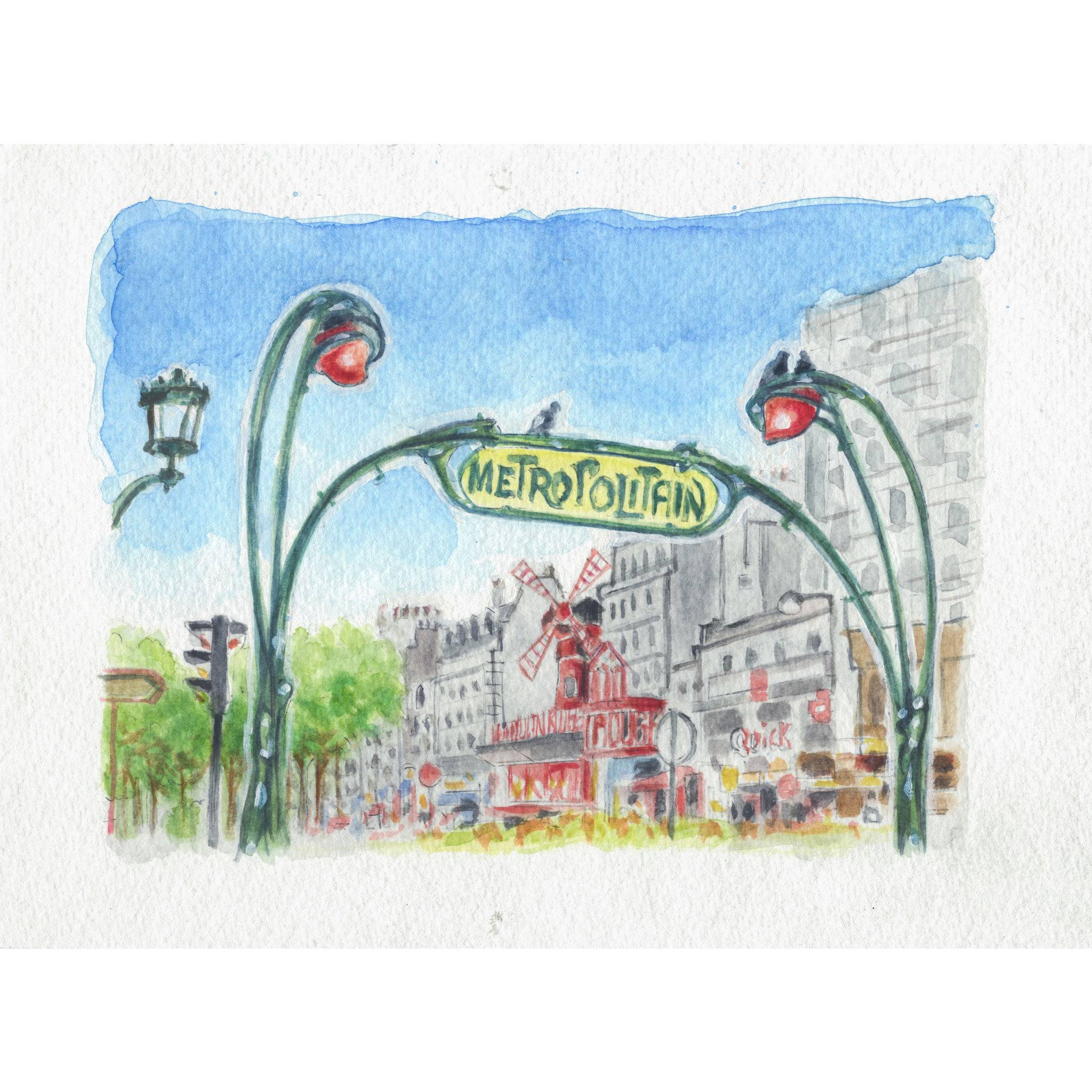 Clairefontaine 5x Aquarellblock 10x15cm 15 Blatt Motiv Paris 975727C