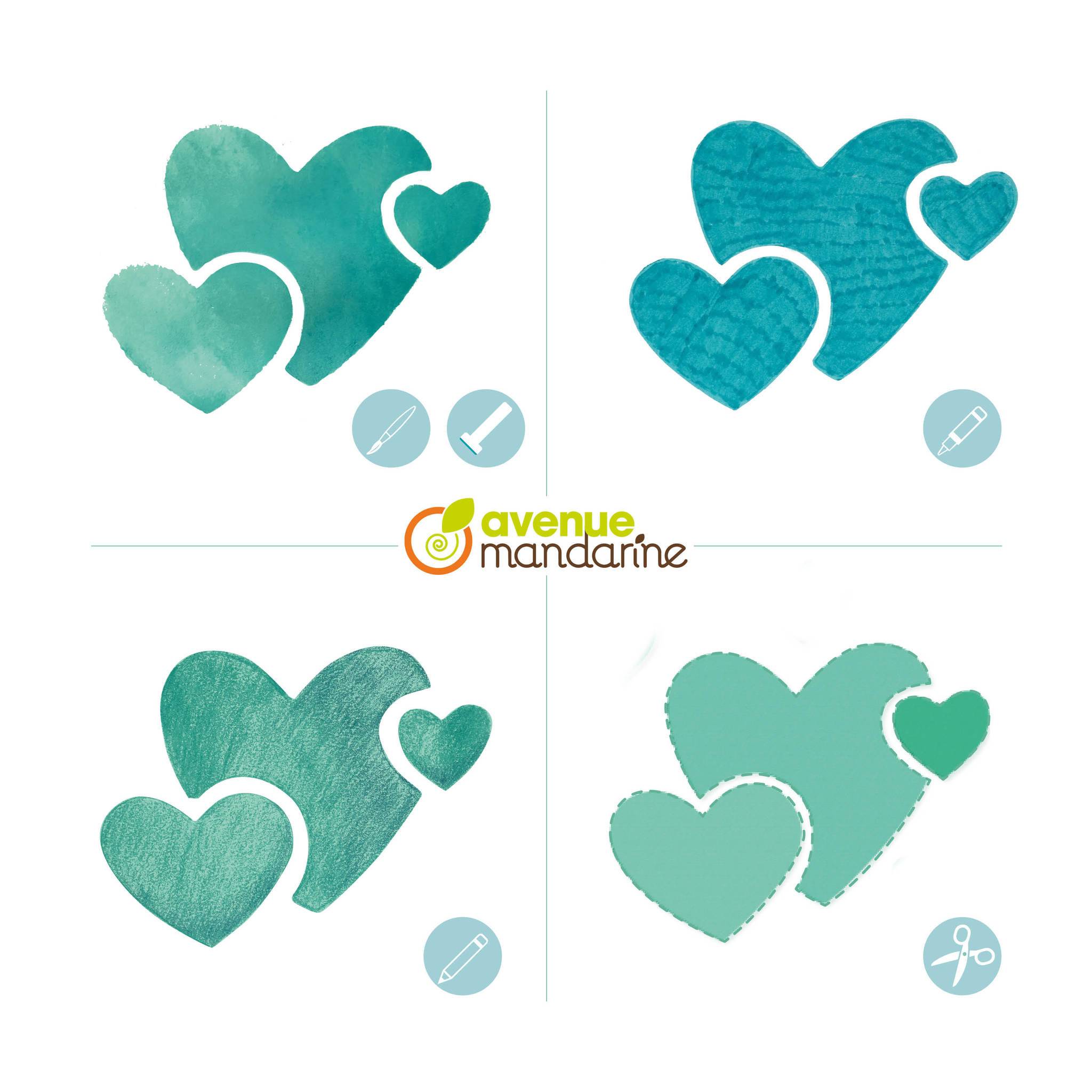 Avenue Mandarine 3x 6-teiliges Schablonenset für Kinder, Feen - Orange 42839O